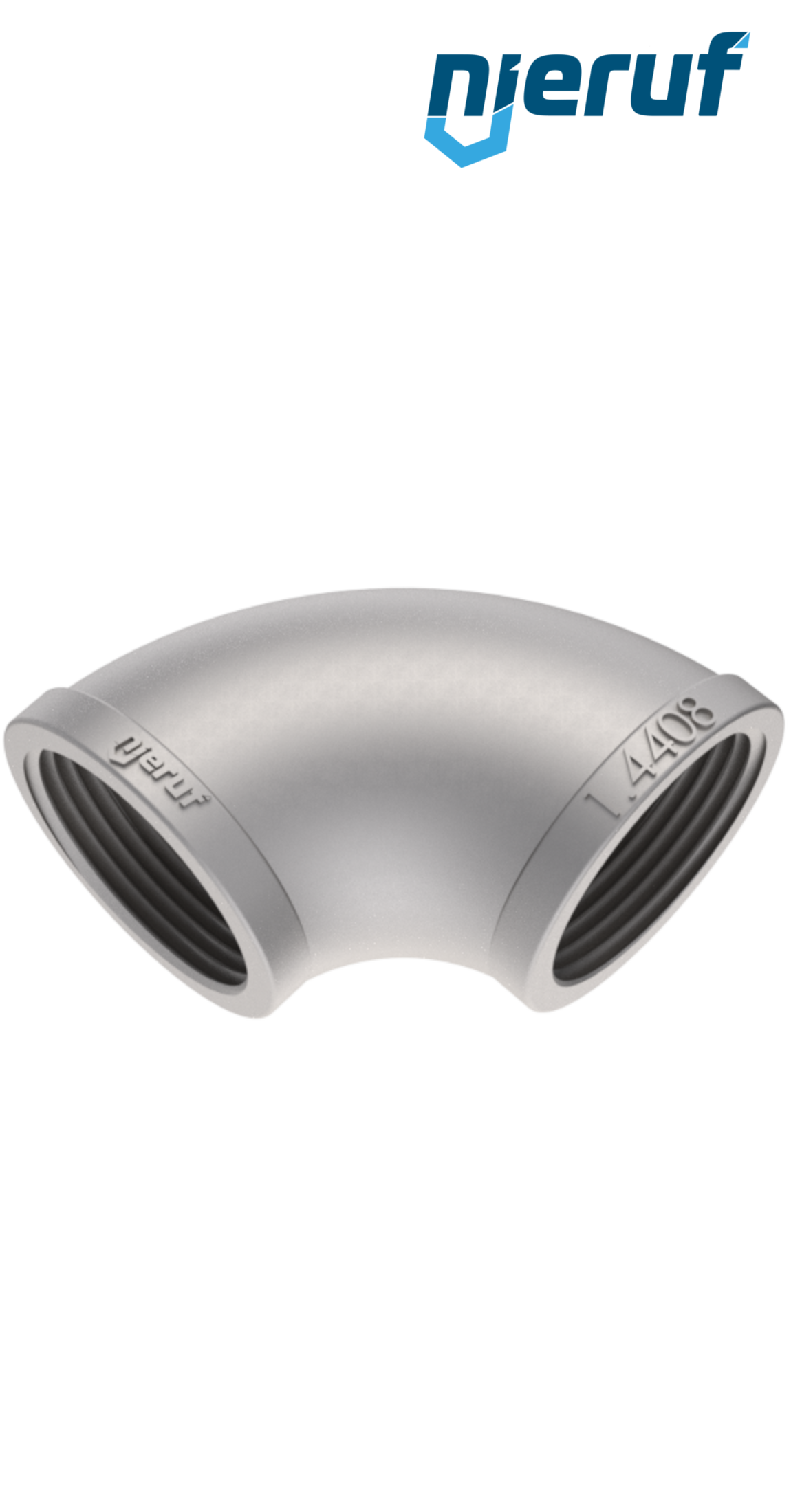 raccord coudé 2" pouce acier inoxydable 316 angle de 90° femelle
