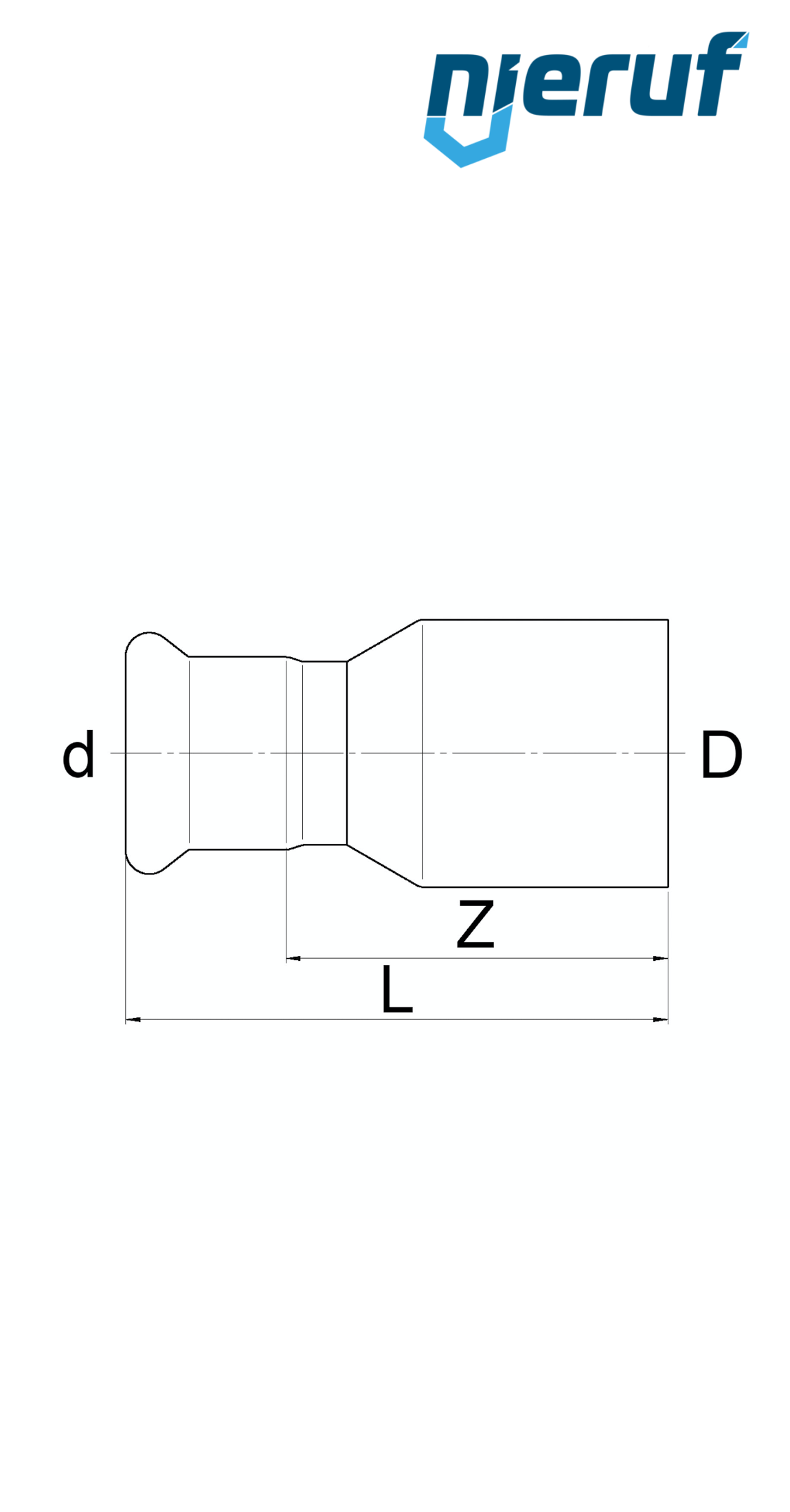 raccord de réduction à sertir M DN40 x DN12 acier inoxydable