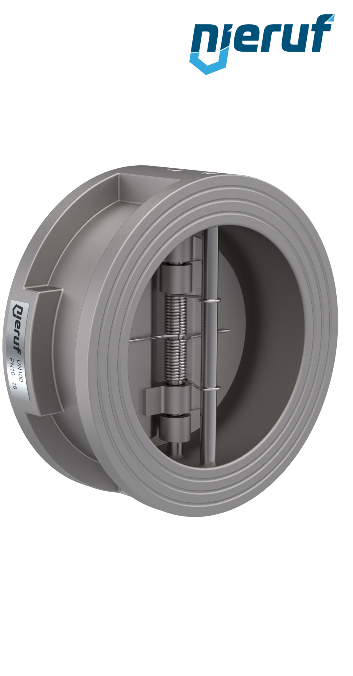 Doppelflügel-Rückschlagklappe DN100 ANSI150 DR03 ANSI 150 Edelstahl 1.4408 EPDM