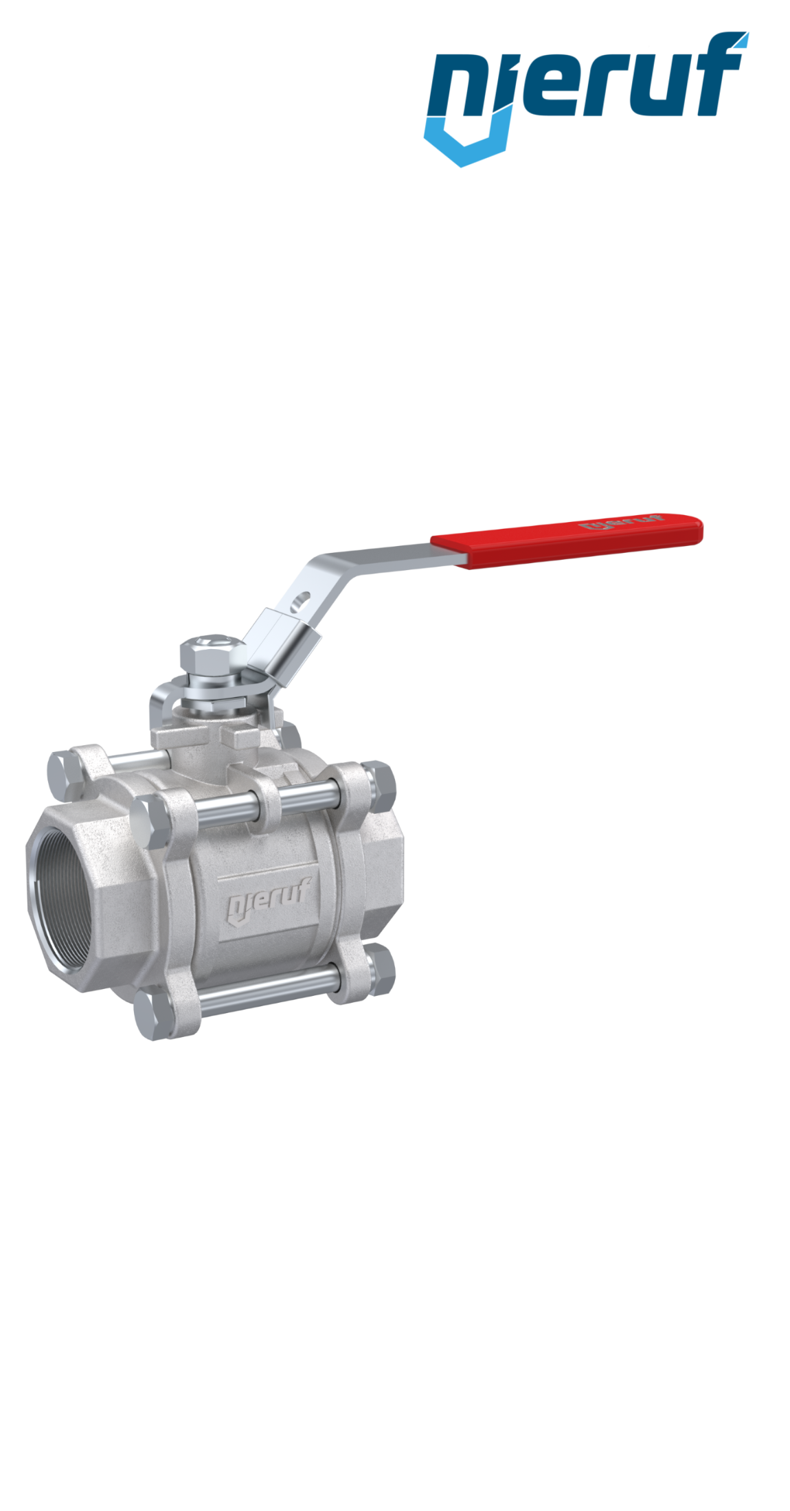 three-pieces stainless steel ball valve DN10 - 3/8" inch female thread NPT