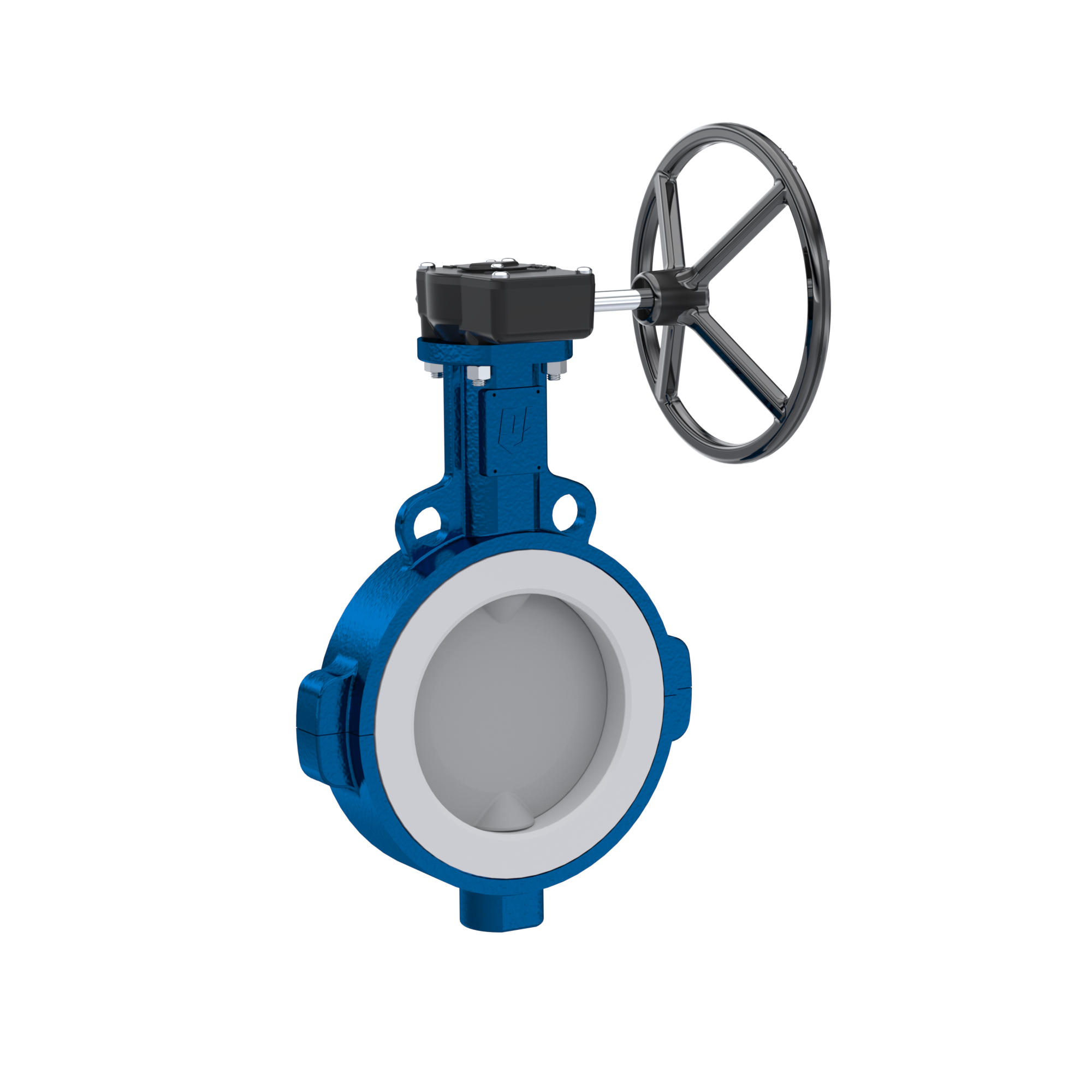 PFA-Absperrklappe PTFE AK09 DN150 ANSI150 Handradgetriebe EPDM Einlage