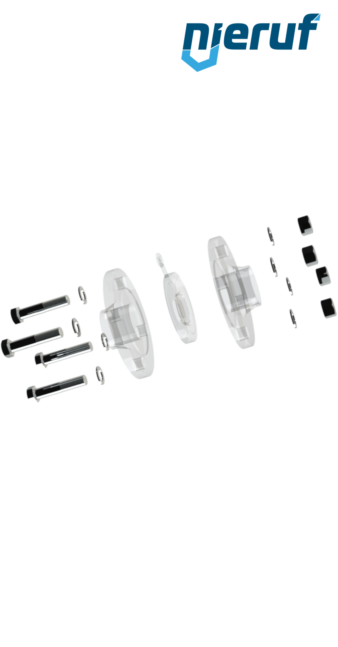 Verbindungsset Rückschlagklappe/Flansch DN32 - 1 1/4" Zoll für Flansch PN10/16 Edelstahl