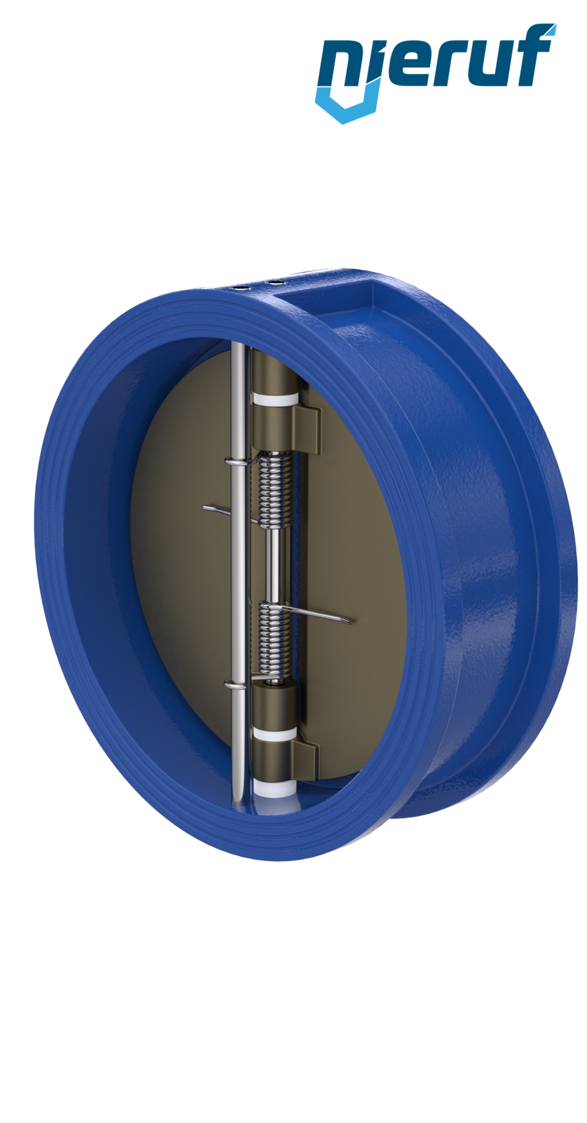 Doppelflügel-Rückschlagklappe DN250 ANSI150 DR04 ANSI 150 GGG40 epoxid-beschichtet blau 180µm FKM