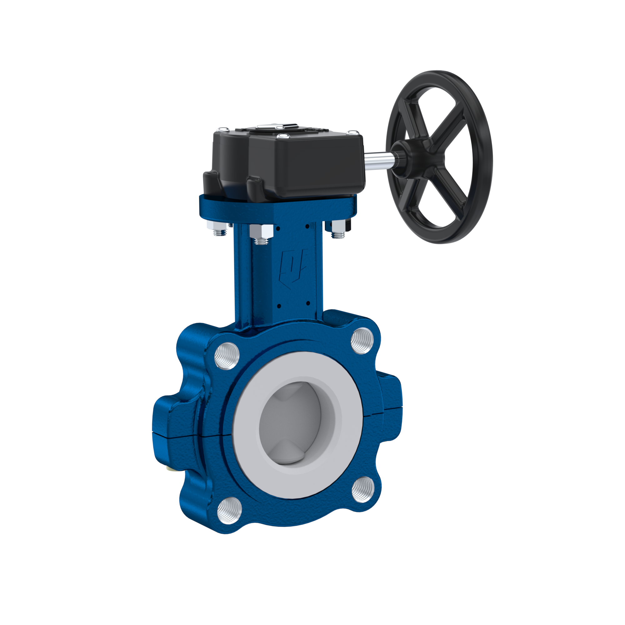 valvola a farfalla PFA PTFE AK10 DN50 ANSI150 volantino manuale inserto in FKM