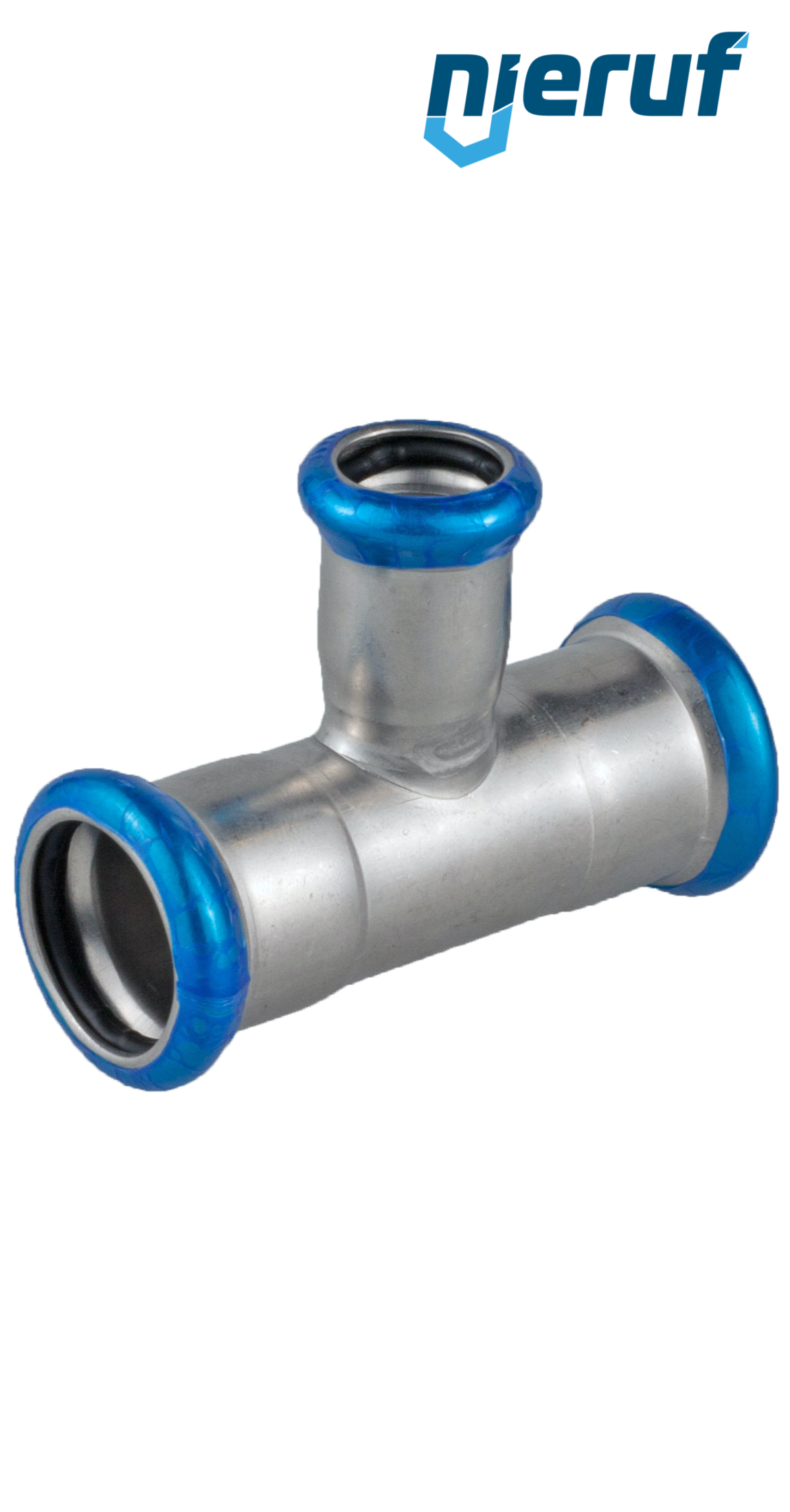 T-fitting reduced F x F Pressfitting DN65 x DN32 stainless steel