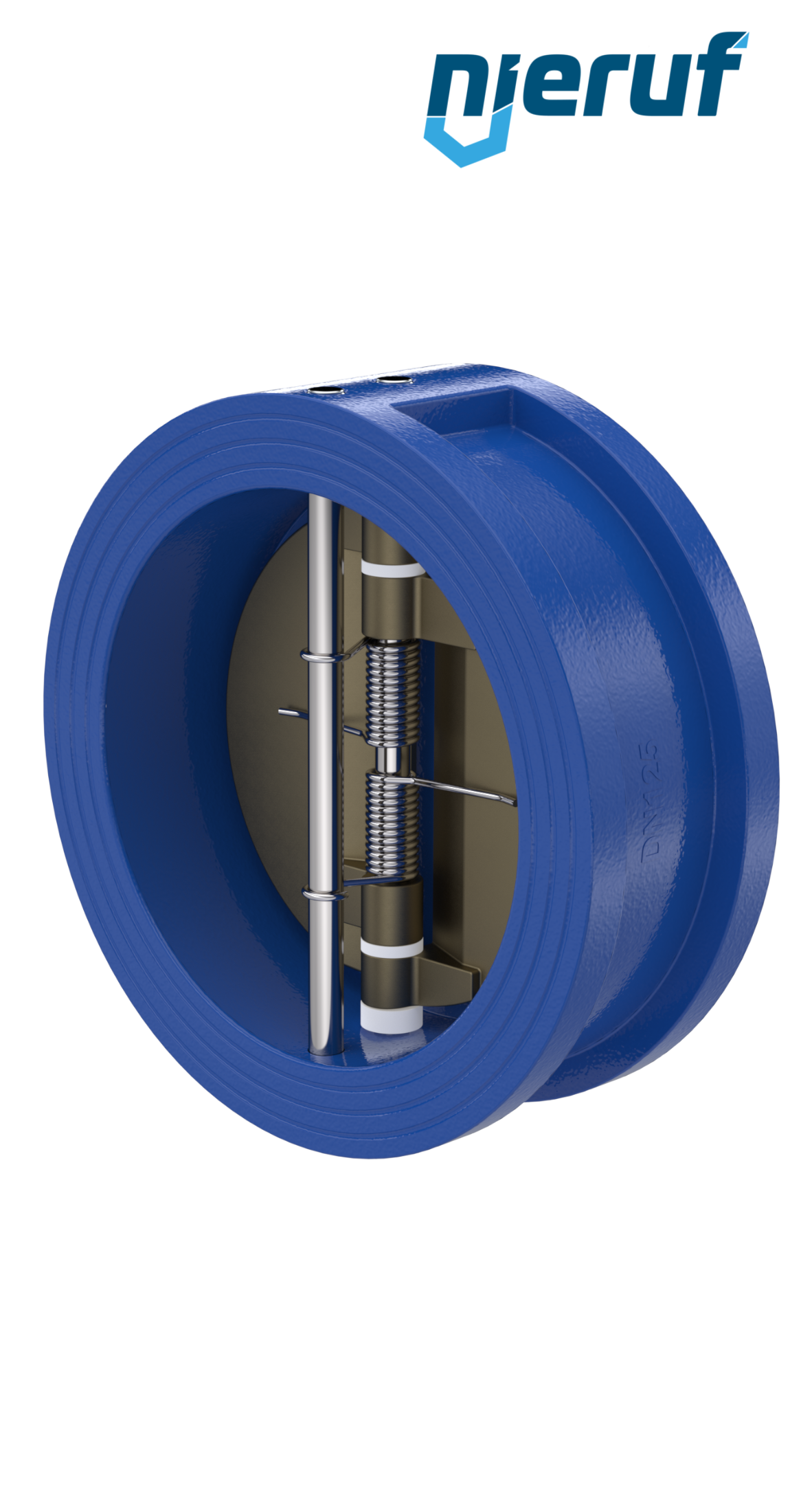 dual plate check valve DN125 DR04 ANSI 150 GGG40 epoxyd plated blue 180µm FKM