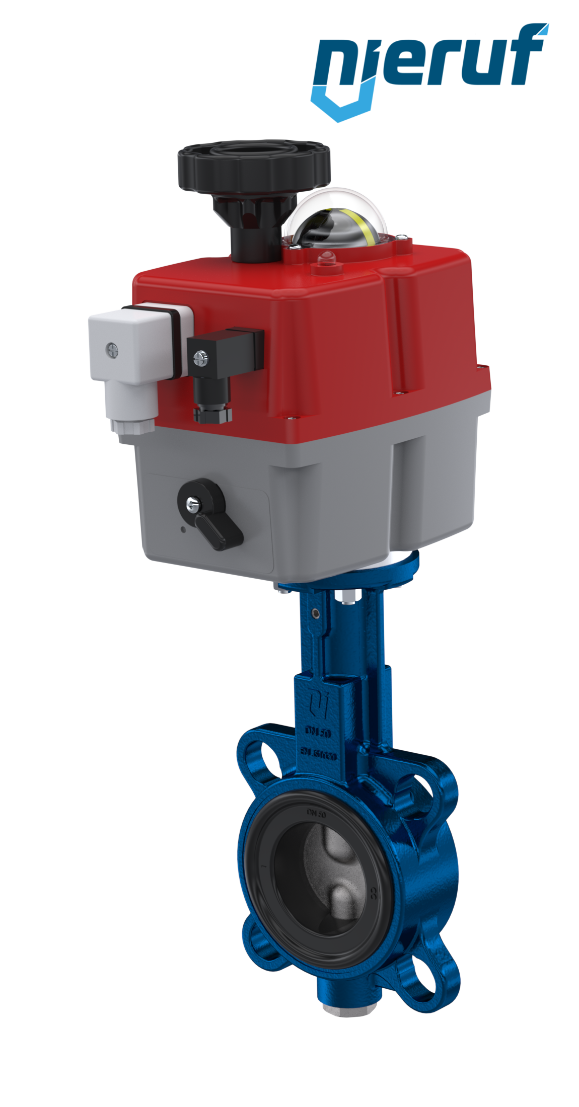 Absperrklappe DN 65 mit Zentrieraugen elektrischer Antrieb 24-240V DVGW Trinkwasser