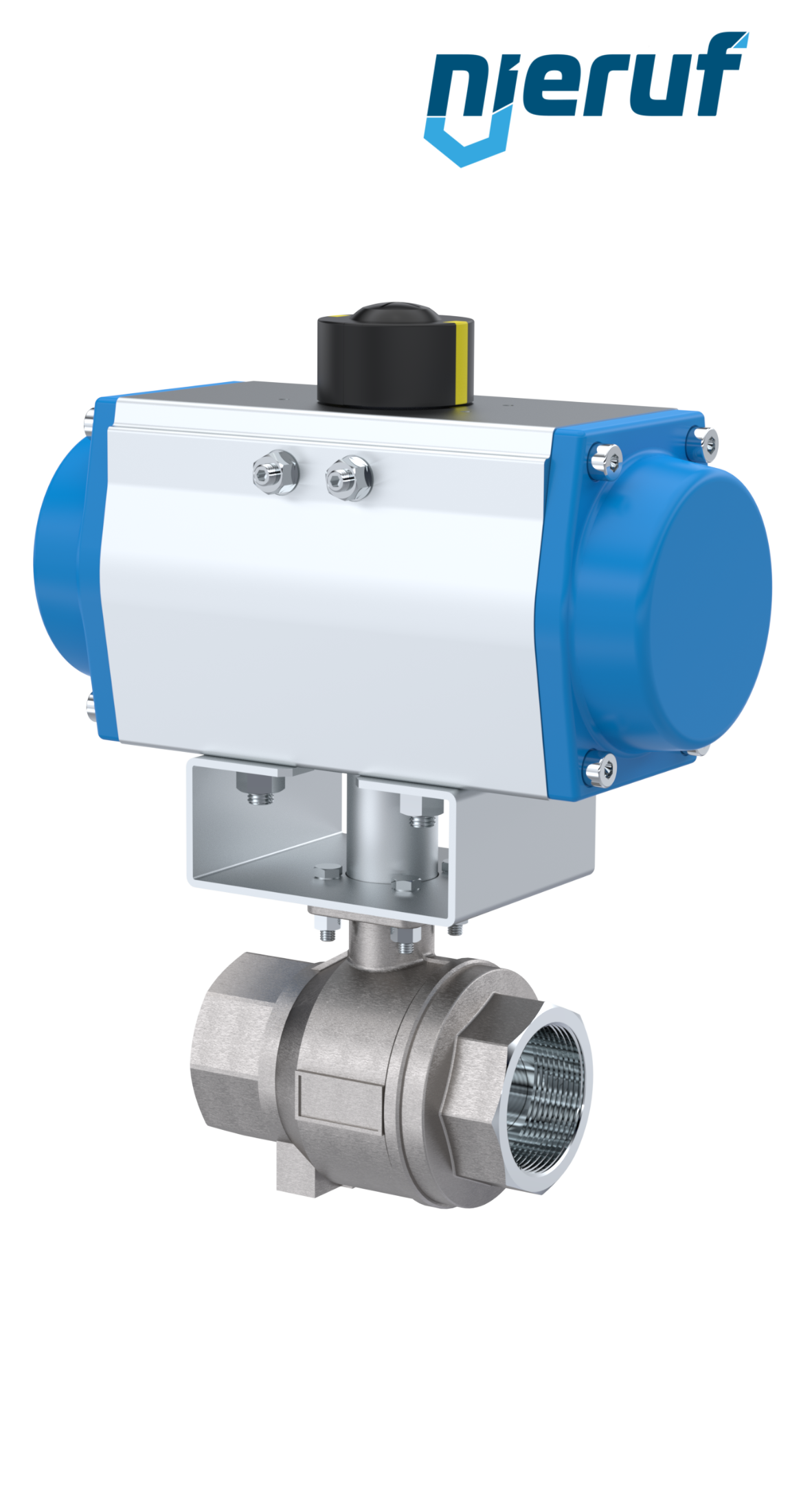 Trinkwasser-Kugelhahn pneumatisch DN50 - 2" Zoll Drehantrieb einfachwirkend federschließend PK02