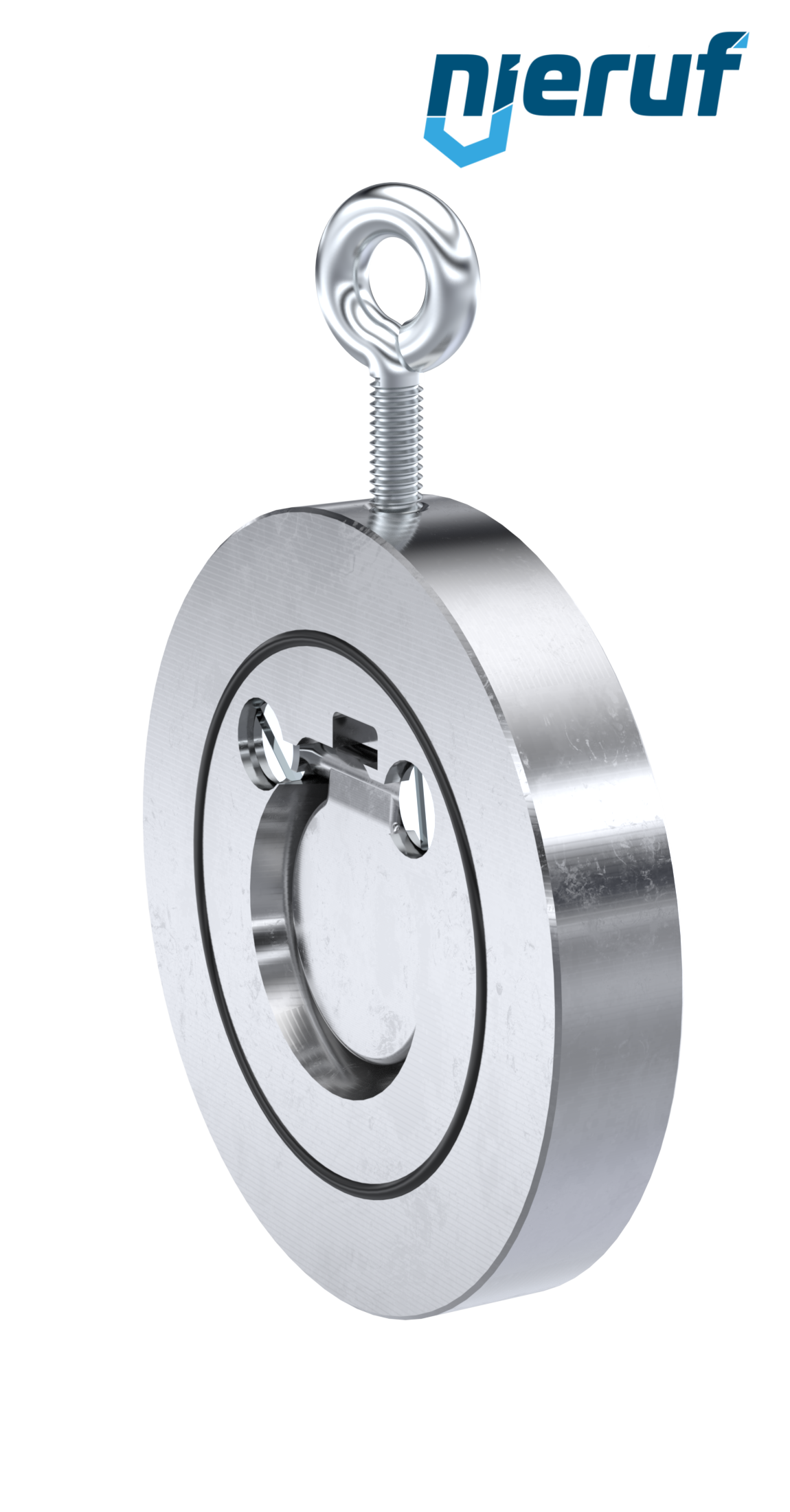 Zwischenflansch-Rückschlagklappe DN32 ZR02 Edelstahl 1.4408 FKM (Viton)