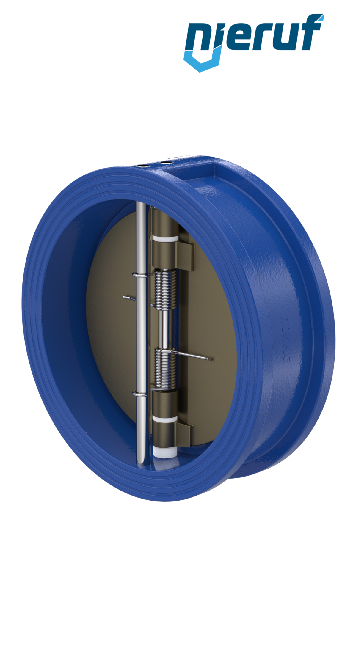 Doppelflügel-Rückschlagklappe DN200 ANSI150 DR04 ANSI 150 GGG40 epoxid-beschichtet blau 180µm EPDM