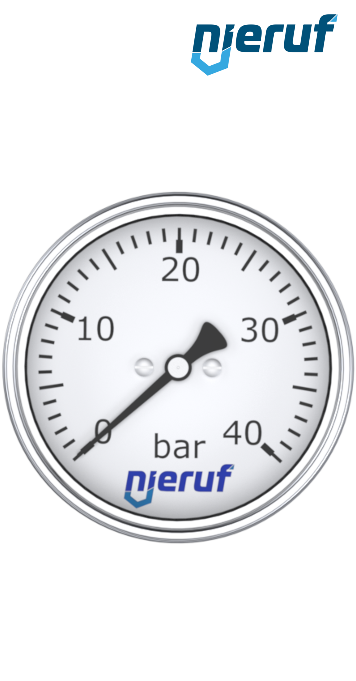 Manometer G 1/2" axial 100 mm Edelstahl MM07 0 - 6,0 bar ohne Füllung, trocken