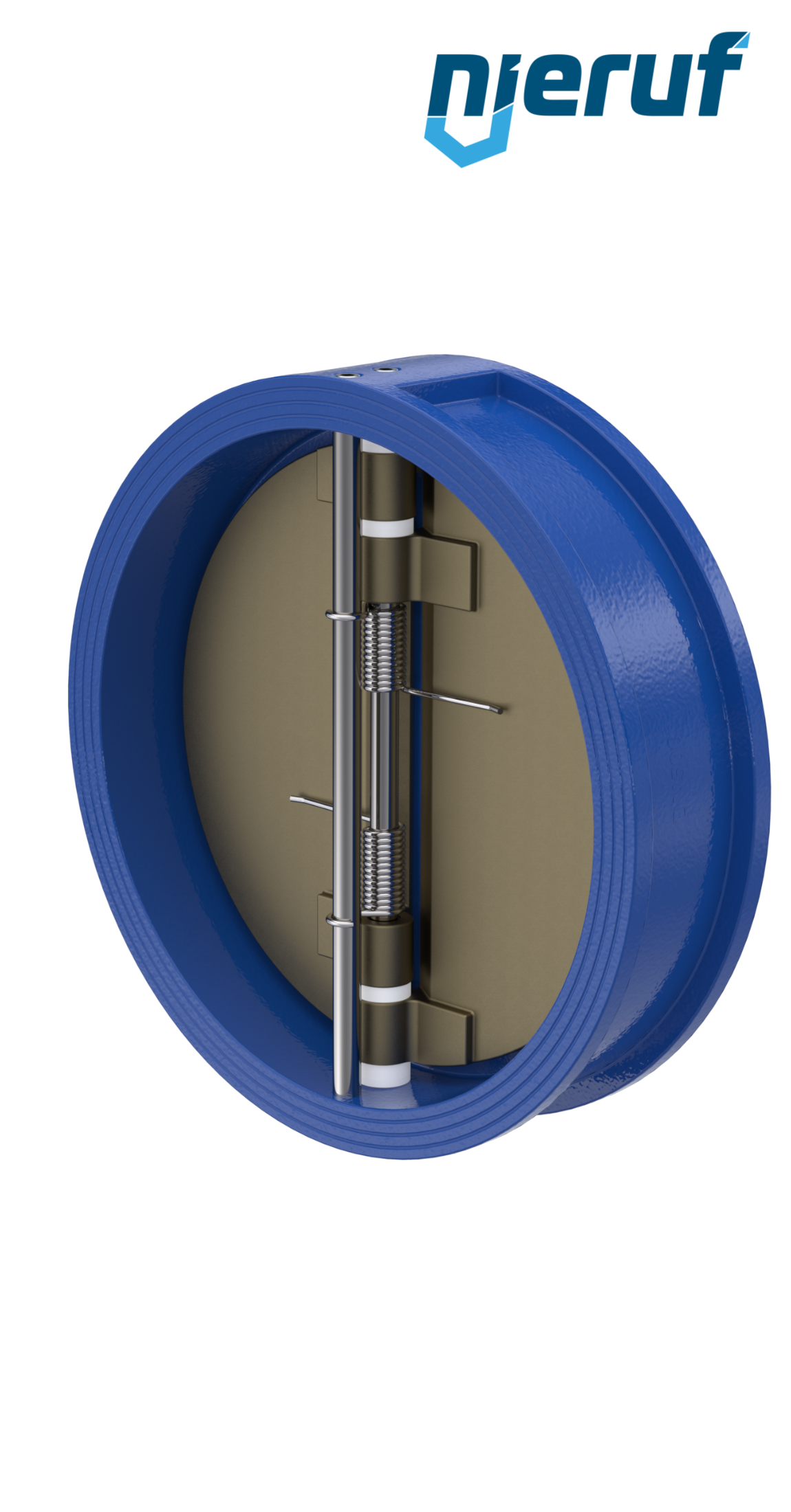 Doppelflügel-Rückschlagklappe DN500 ANSI150 DR04 ANSI 150 GGG40 epoxid-beschichtet blau 180µm EPDM