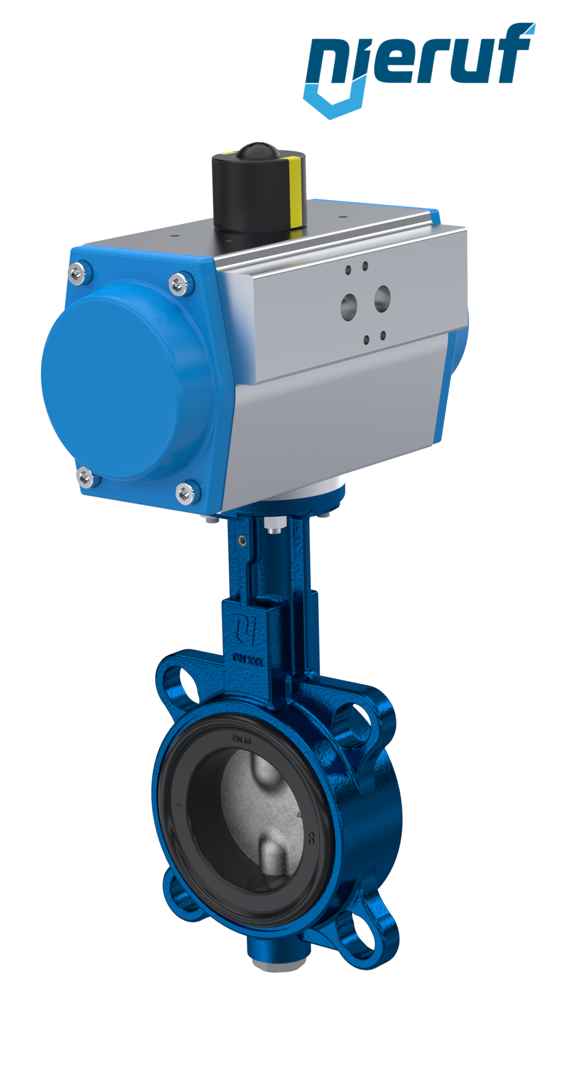 Absperrklappe DN 65 AK01 FPM pneumatischer Schwenkantrieb einfachwirkend federschließend