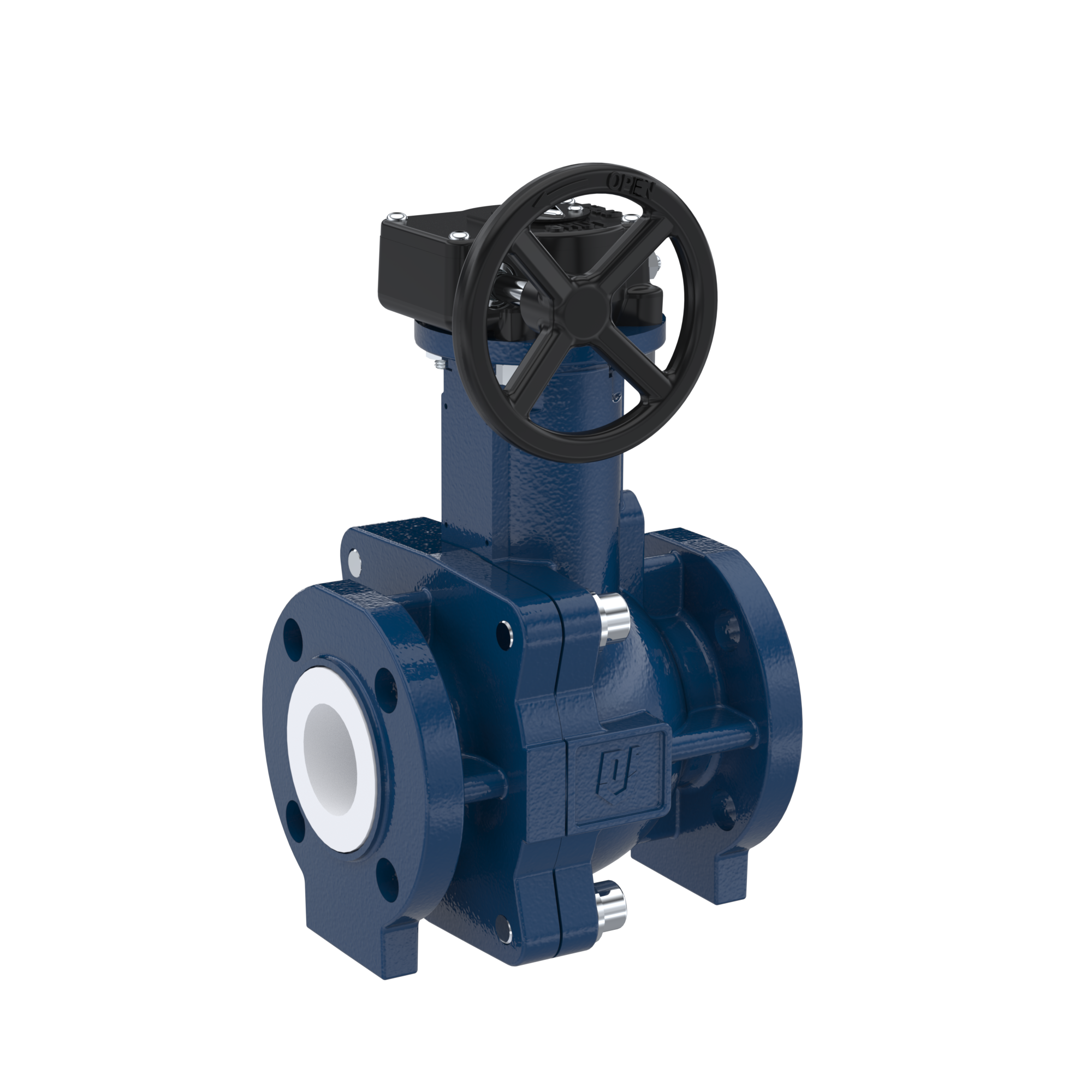 valvola a sfera flangiata PFA FK13 DN40 - 1 1/2" pollici ANSI 150 inghisa sferoidale 5.3103 con volantino manuale