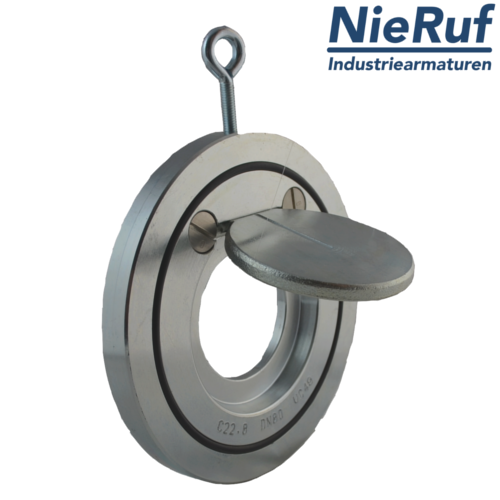 Zwischenflansch-Rückschlagklappe DN125 ZR02 ANSI 150 Edelstahl 1.4408 Metall