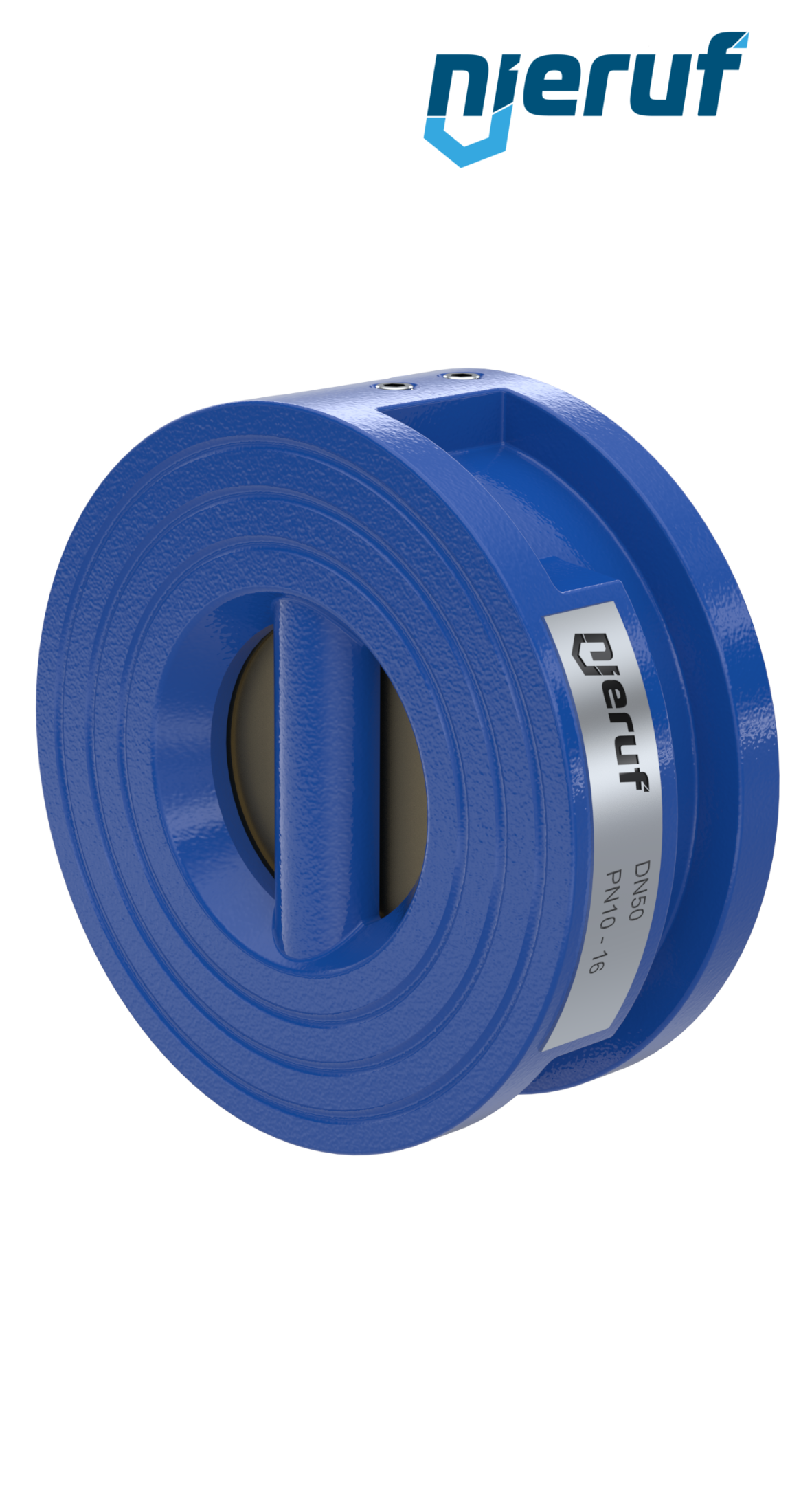 clapet anti-retour à double battant DN50 ANSI150 DR04 ANSI 150 GGG40 avec revêtement époxy bleu de 180µm  FKM