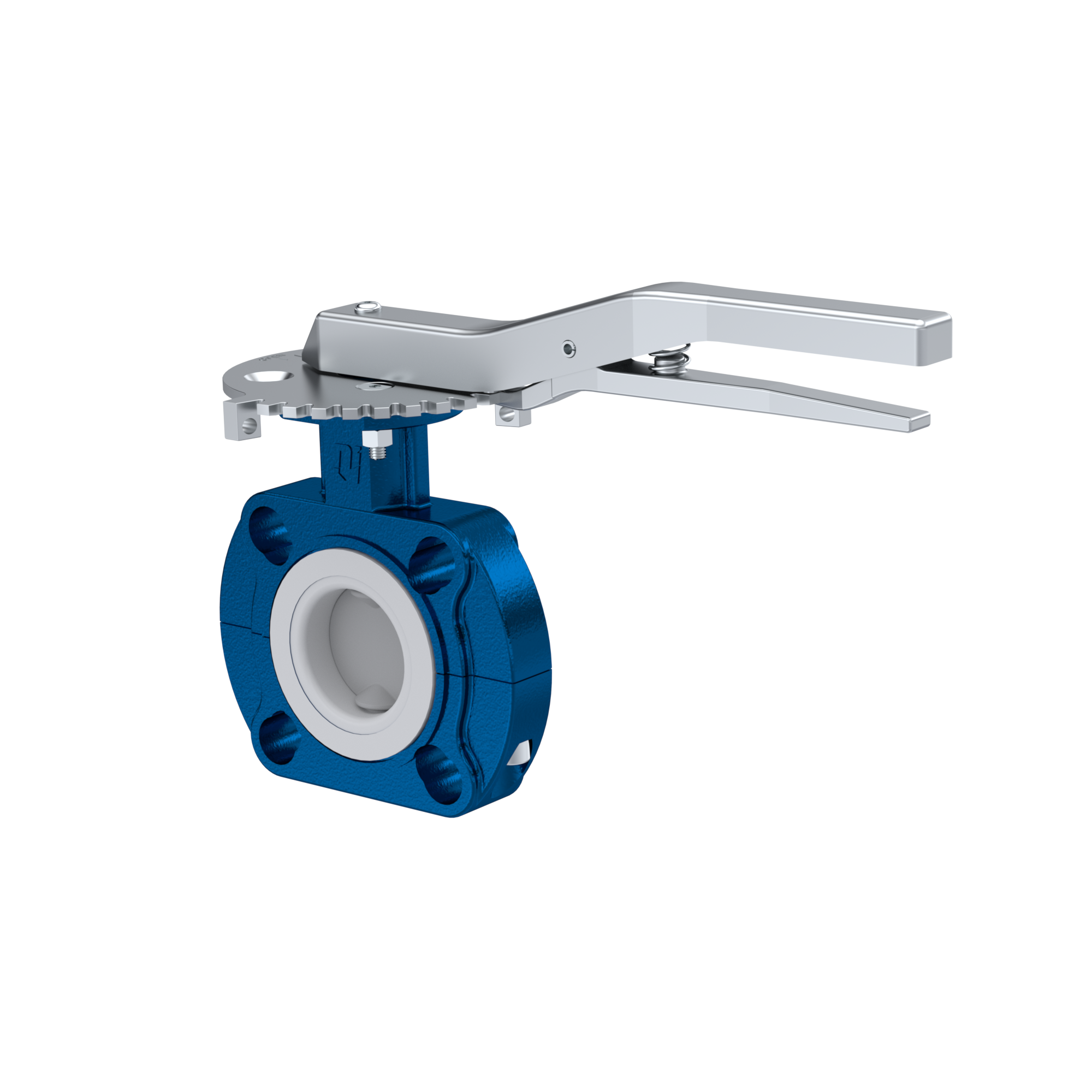 PFA-Butterfly-valve PTFE AK09 DN25 ANSI150 lever EPDM insert