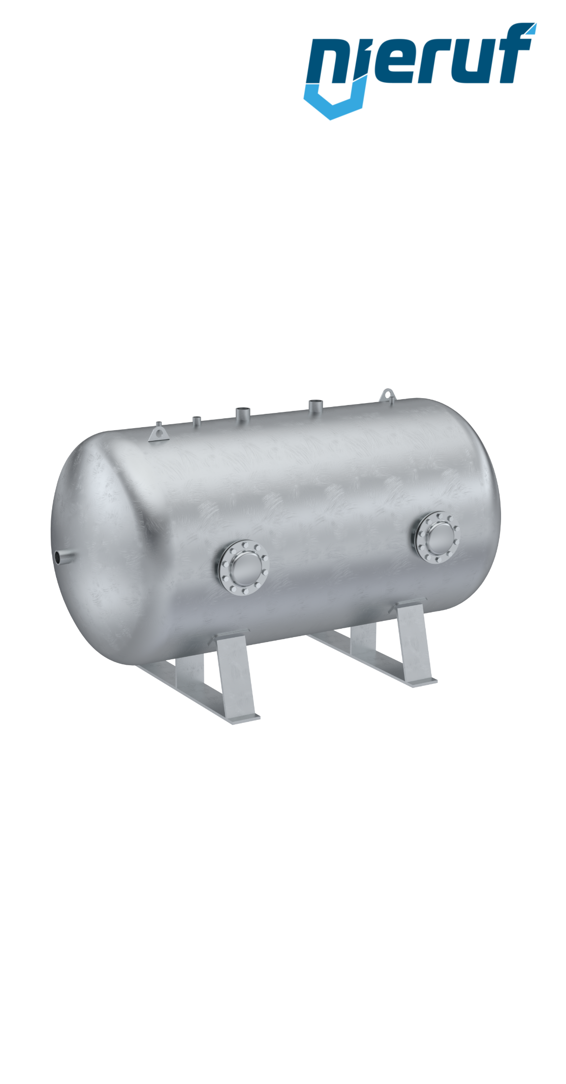 Vakuumbehälter liegend BE03 2000 Liter, -1-3 bar, Stahl grundiert