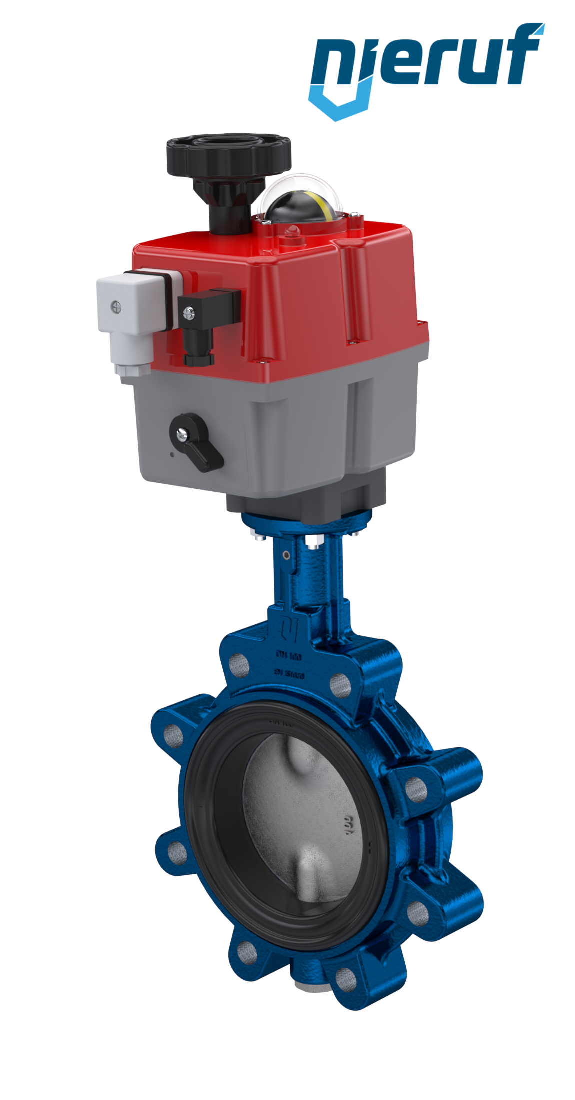 Absperrklappe DN 80 mit Gewindeaugen elektrischer Antrieb 24-240V DVGW Trinkwasser