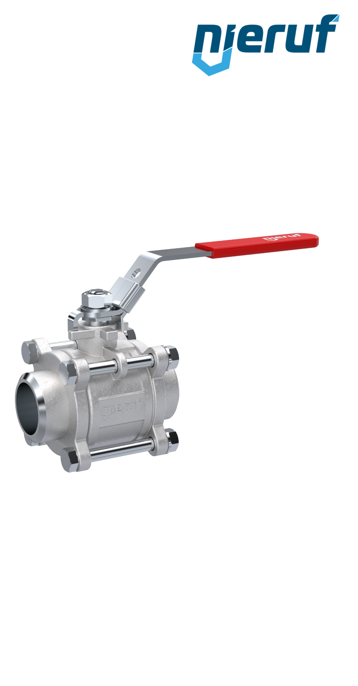 Dreiteiliger Edelstahl-Kugelhahn DN100 - 4" Zoll Anschweißende