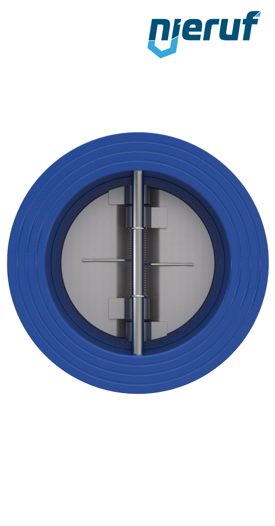 Doppelflügel-Rückschlagklappe DN100 ANSI150 DR02 ANSI 150 GGG40 epoxid-beschichtet blau 180µm NBR