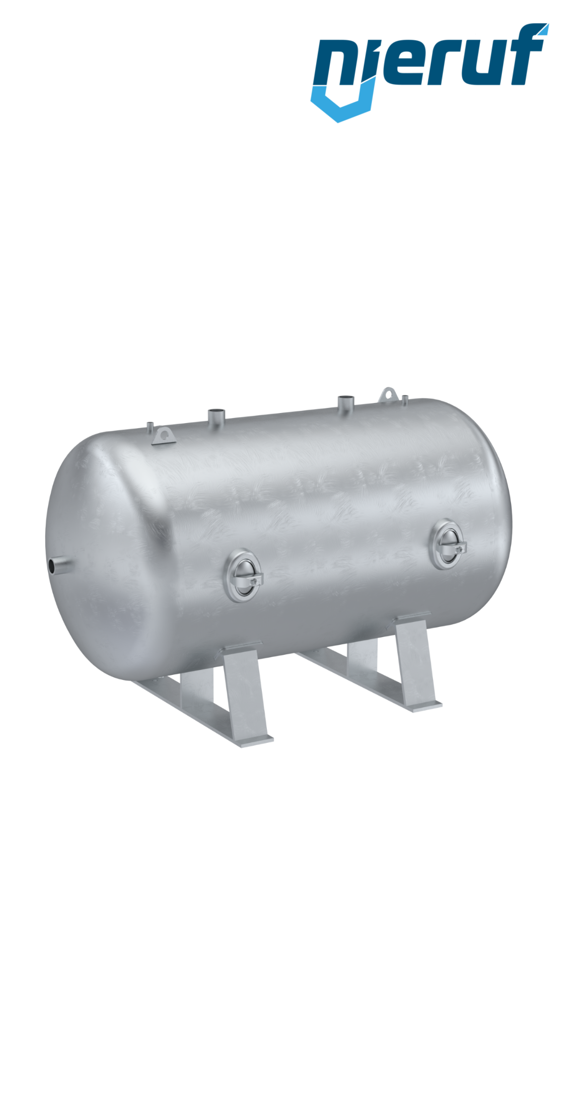 Zbiornik wysokociśnieniowy leżący BE02 2000 litrów, 0-36 bar, stal ocynkowana ogniowo