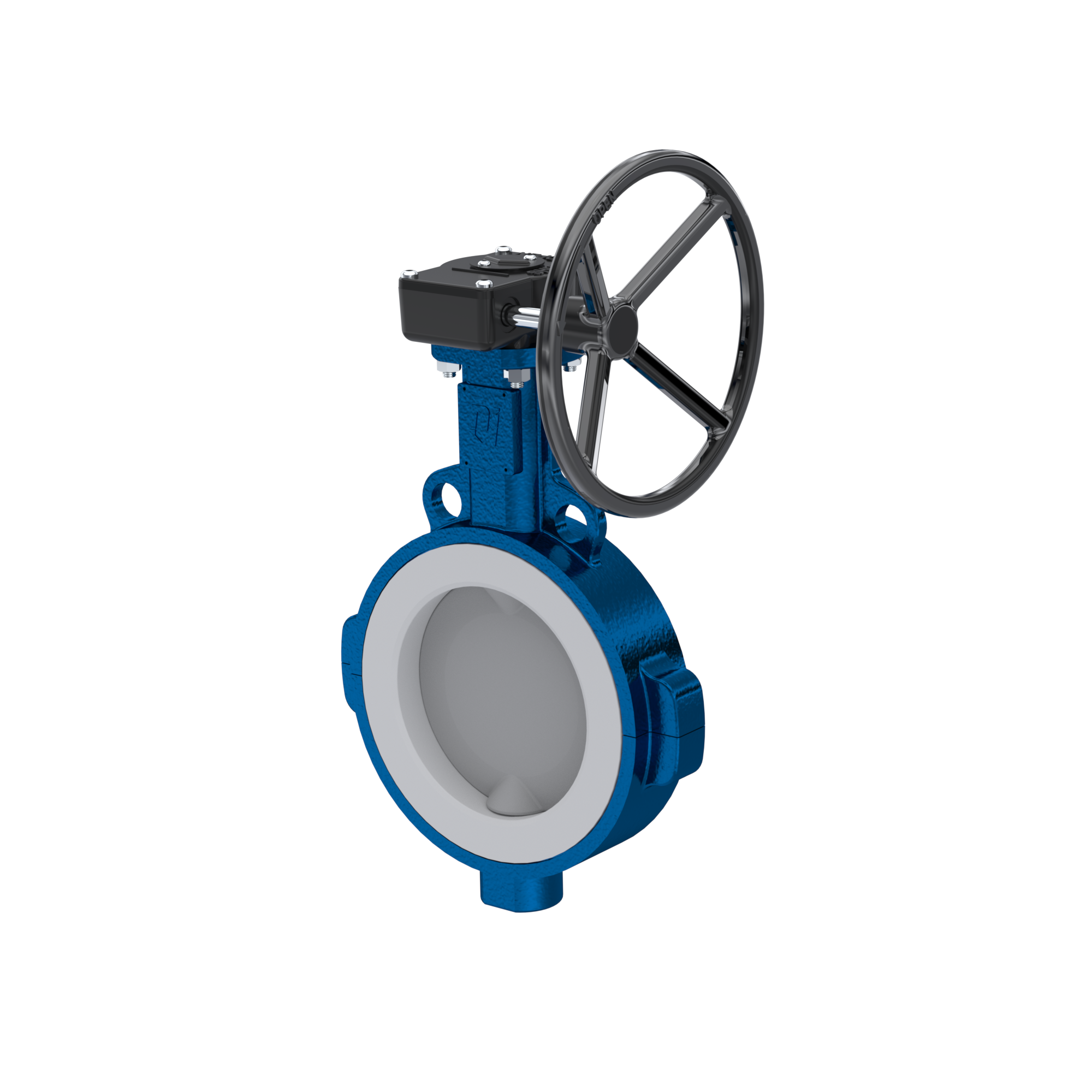 PFA-Absperrklappe PTFE AK09 DN300 ANSI150 Handradgetriebe FKM Einlage