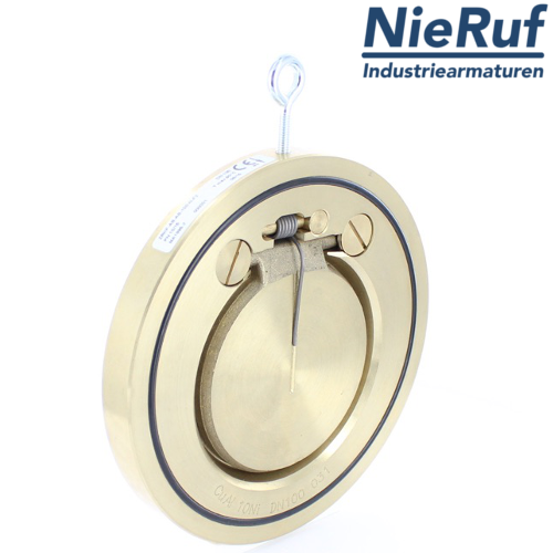 Zwischenflansch-Rückschlagklappe mit Feder DN300 ZR10 Alubronze 2.0975 NBR