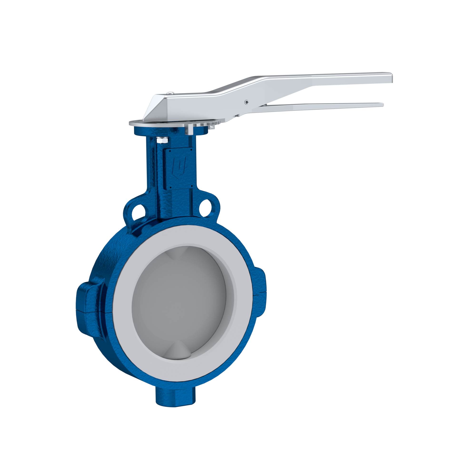 PFA-Absperrklappe PTFE AK09 DN300 ANSI150 Rasthebel FKM Einlage