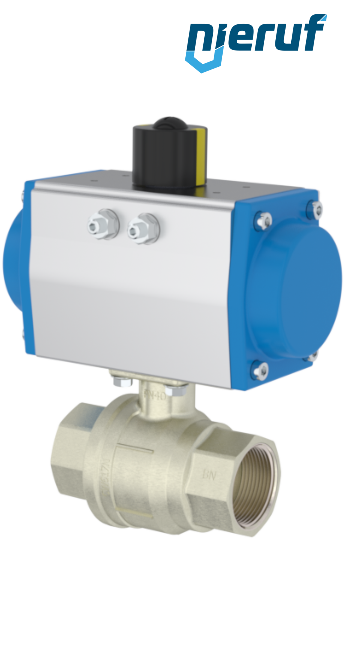 Automatik-Muffenkugelhahn DN8 - 1/4" Zoll pneumatischer Drehantrieb doppeltwirkend PK01