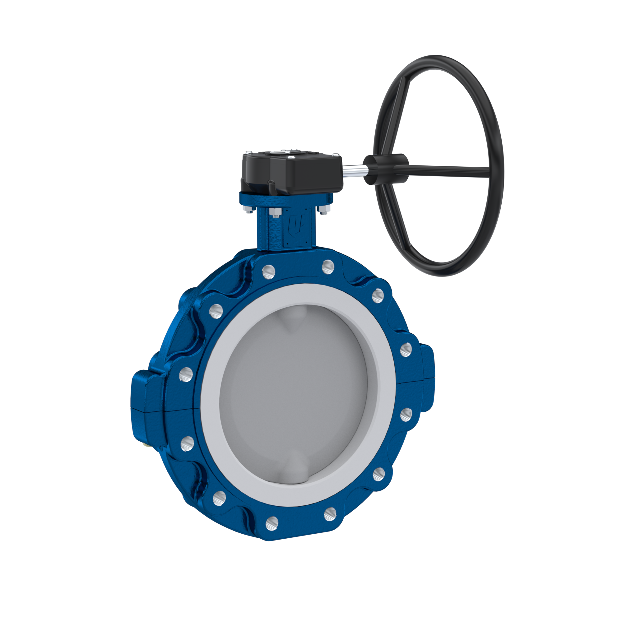 PFA-Absperrklappe PTFE AK10 DN300 PN10 Handradgetriebe EPDM Einlage