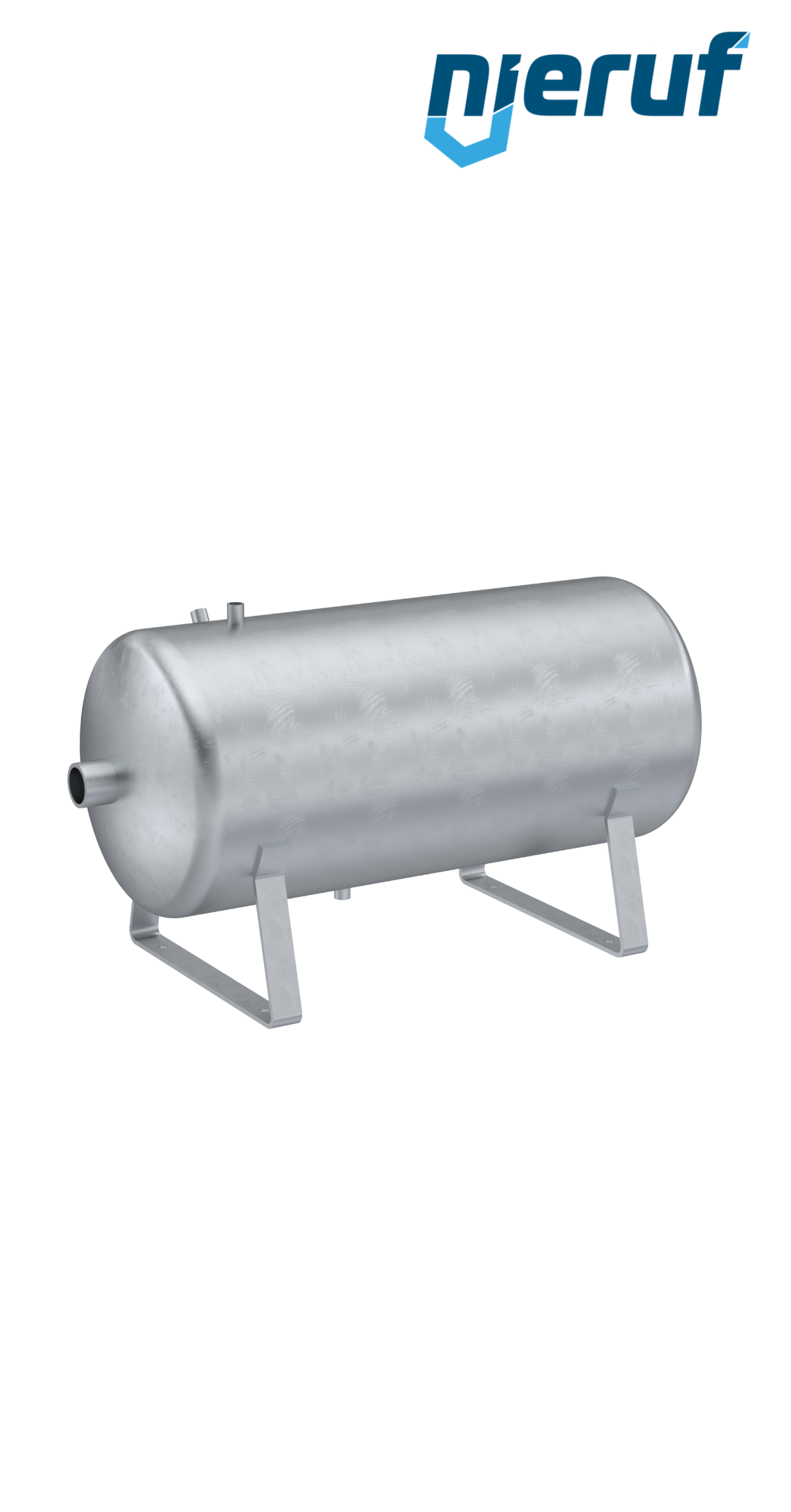 Réservoir sous vide allongé BE03 350 litres, -1-3 bar, acier galvanisé