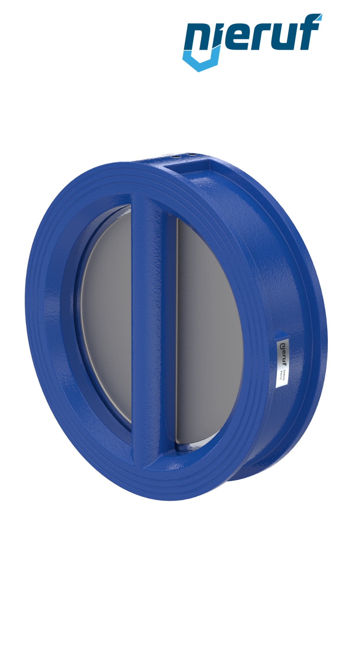 dual plate check valve DN600 DR01 ANSI 150 GGG40 epoxyd plated blue 180µm NBR