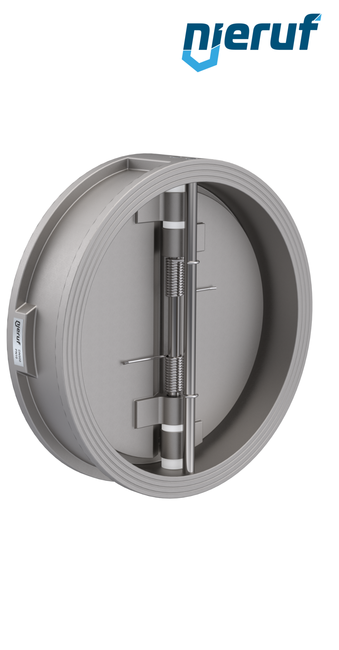 Doppelflügel-Rückschlagklappe DN500 DR03 Edelstahl 1.4408 FKM (Viton)