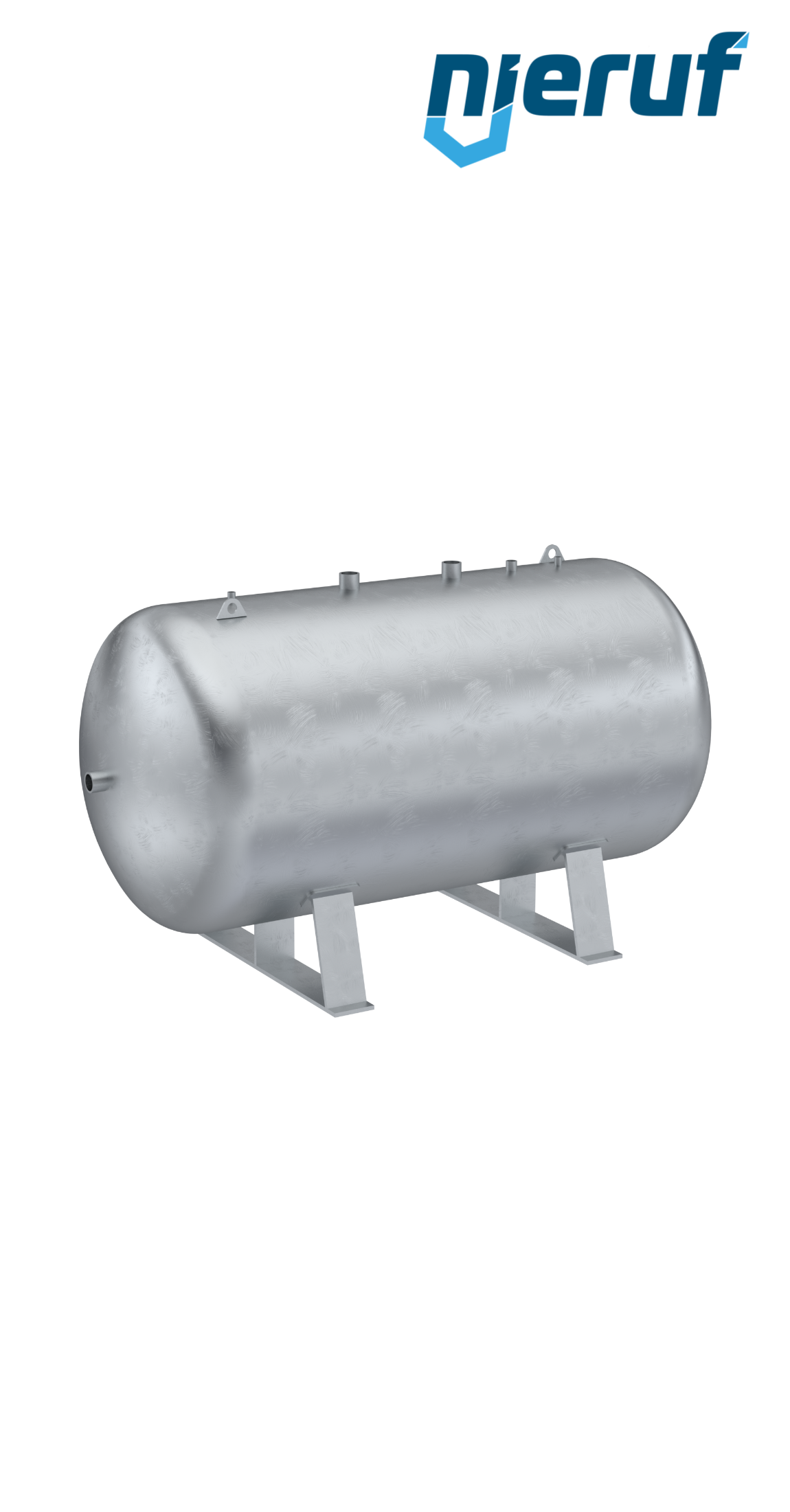 Vakuumbehälter liegend BE03 2000 Liter, -1-3 bar, Stahl grundiert
