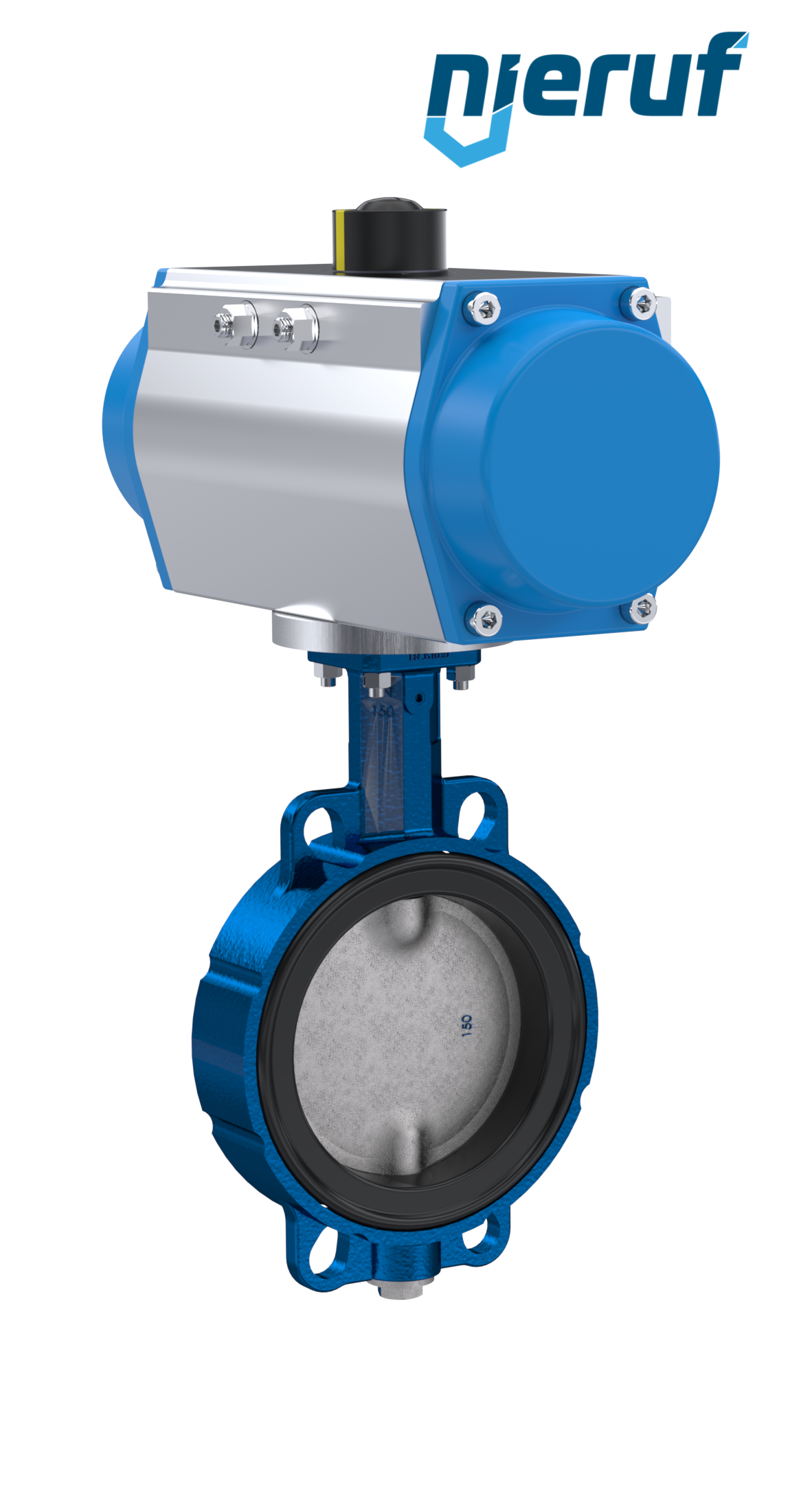 Absperrklappe DN 200 AK01 EPDM DVGW Trinkwasser, WRAS, ACS, W270 pneumatischer Schwenkantrieb einfachwirkend federöffnend