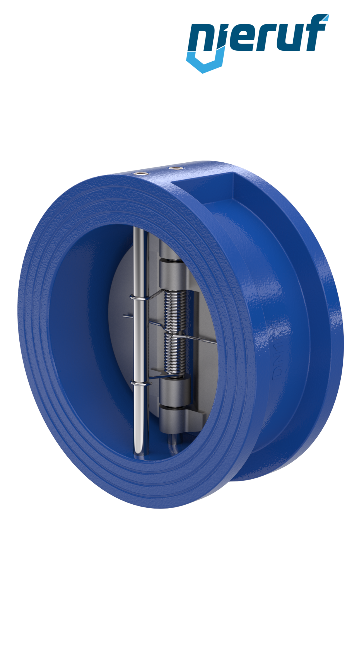 Doppelflügel-Rückschlagklappe DN100 ANSI150 DR02 ANSI 150 GGG40 epoxid-beschichtet blau 180µm NBR