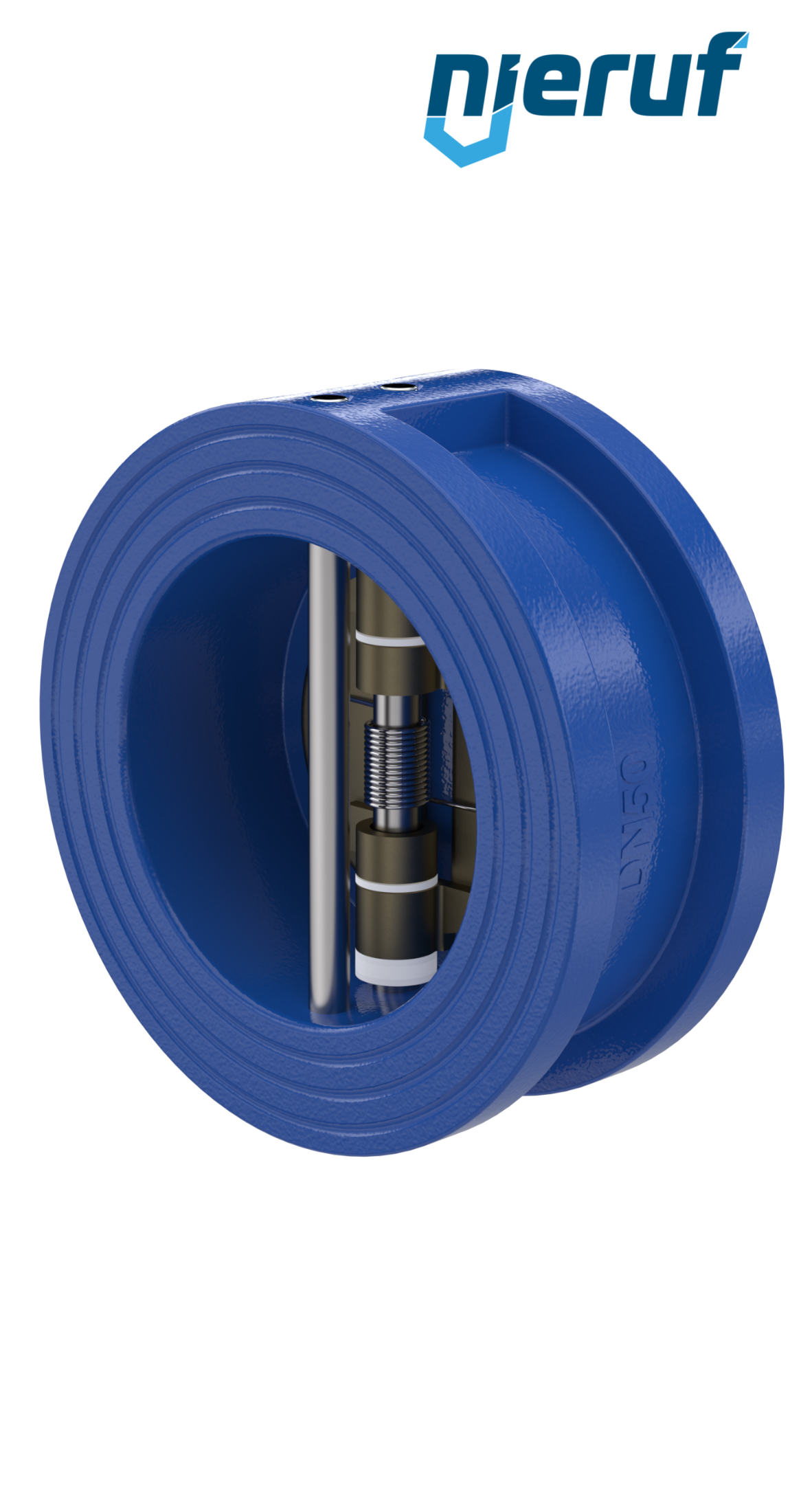 Doppelflügel-Rückschlagklappe DN50 ANSI150 DR04 ANSI 150 GGG40 epoxid-beschichtet blau 180µm EPDM