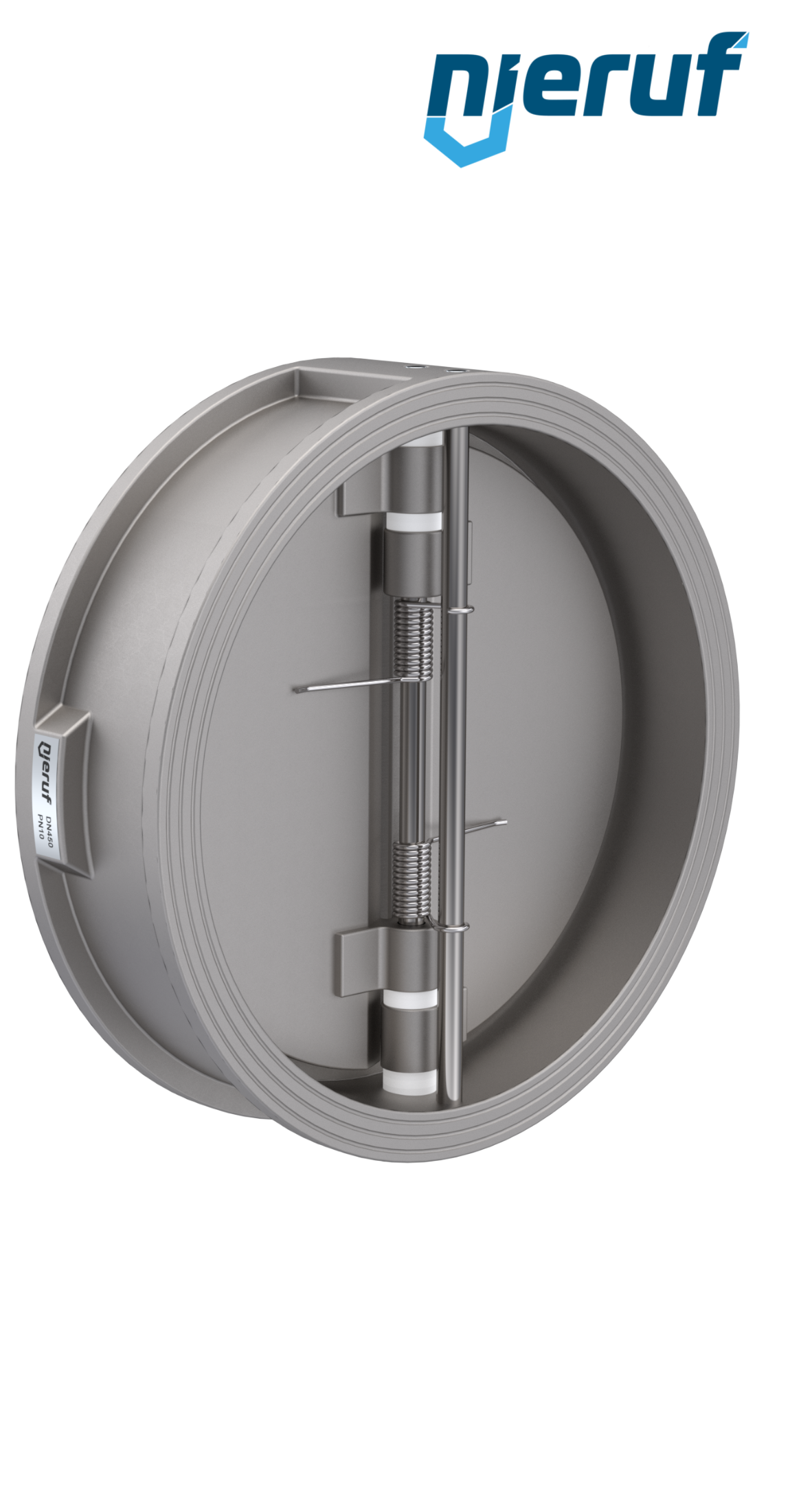 Doppelflügel-Rückschlagklappe DN450 DR03 Edelstahl 1.4408 FKM (Viton)