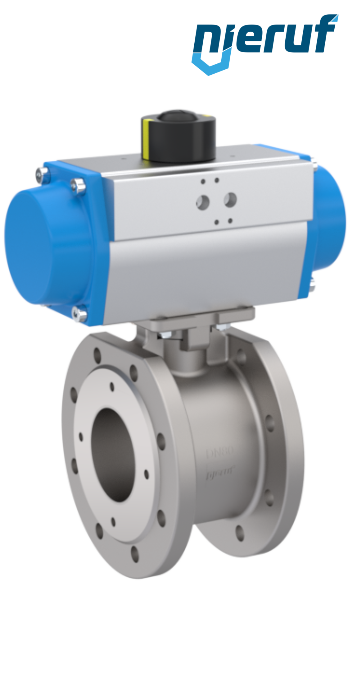 automatic-flange stainless steel ball valve  DN100 PK07 pneumatic actuator single acting normally open