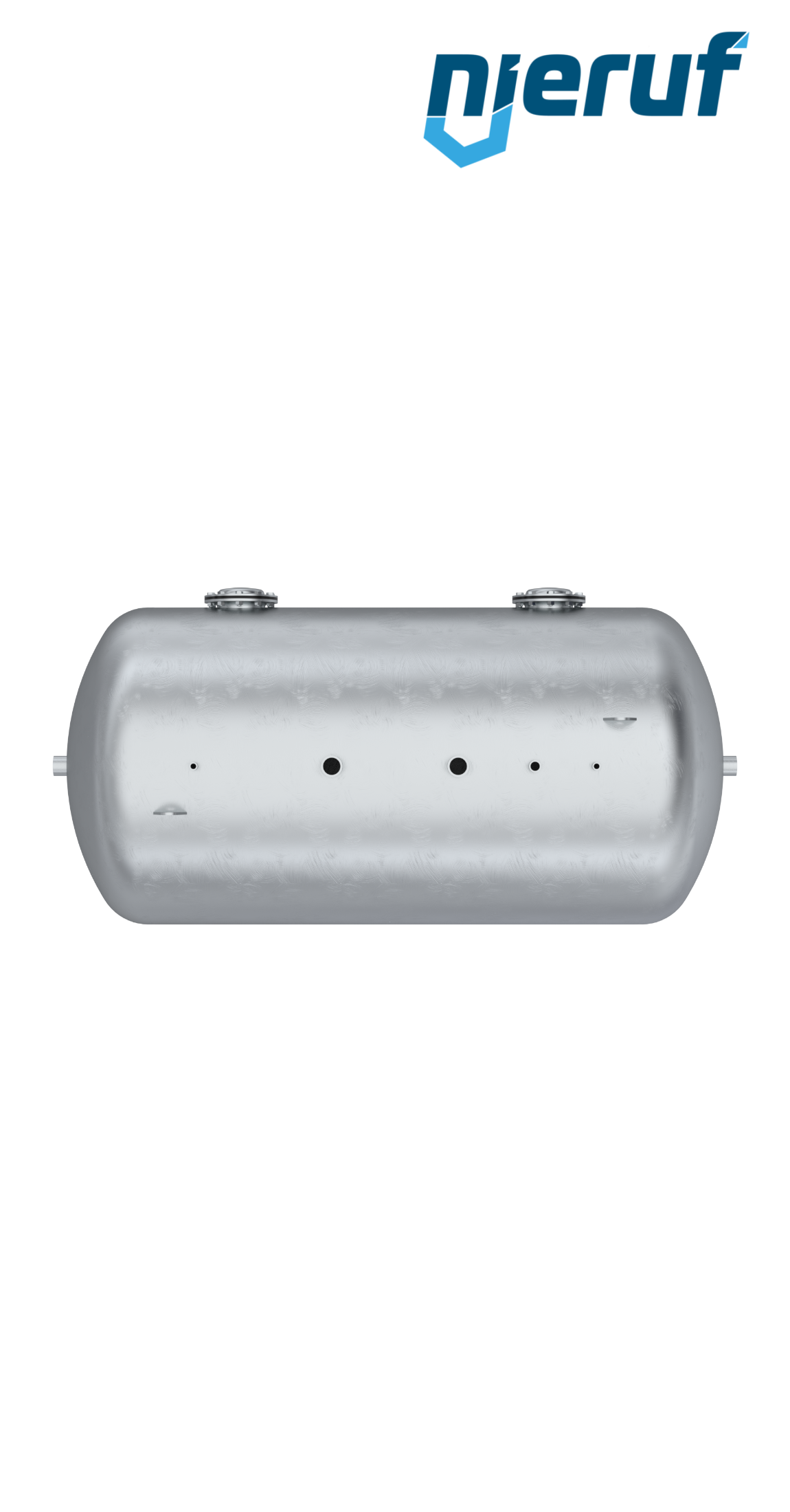Vakuumbehälter liegend BE03 2000 Liter, -1-3 bar, Stahl grundiert