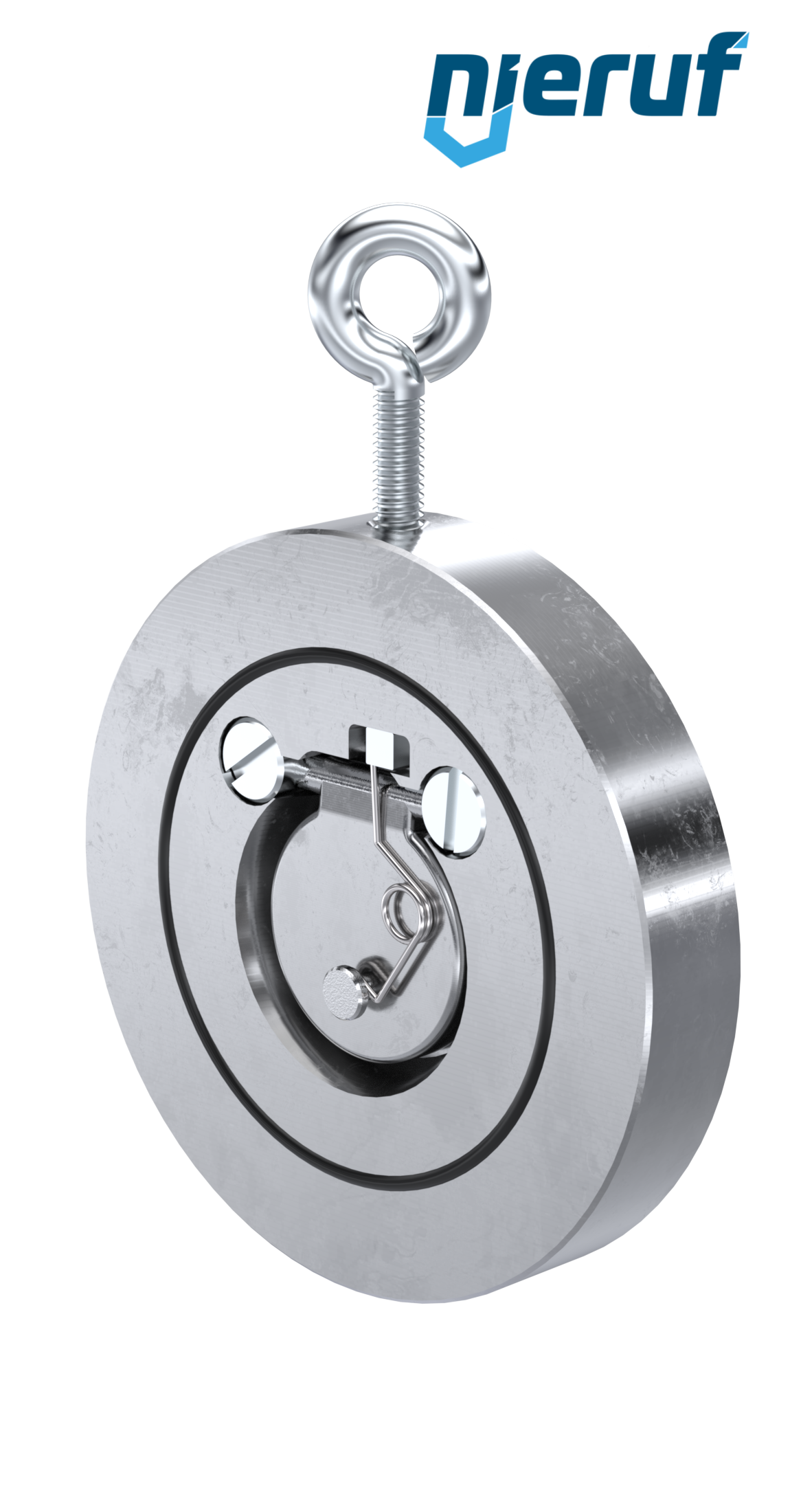 Zwischenflansch-Rückschlagklappe mit Feder DN32 ZR03 Stahl 1.0460, verzinkt EPDM