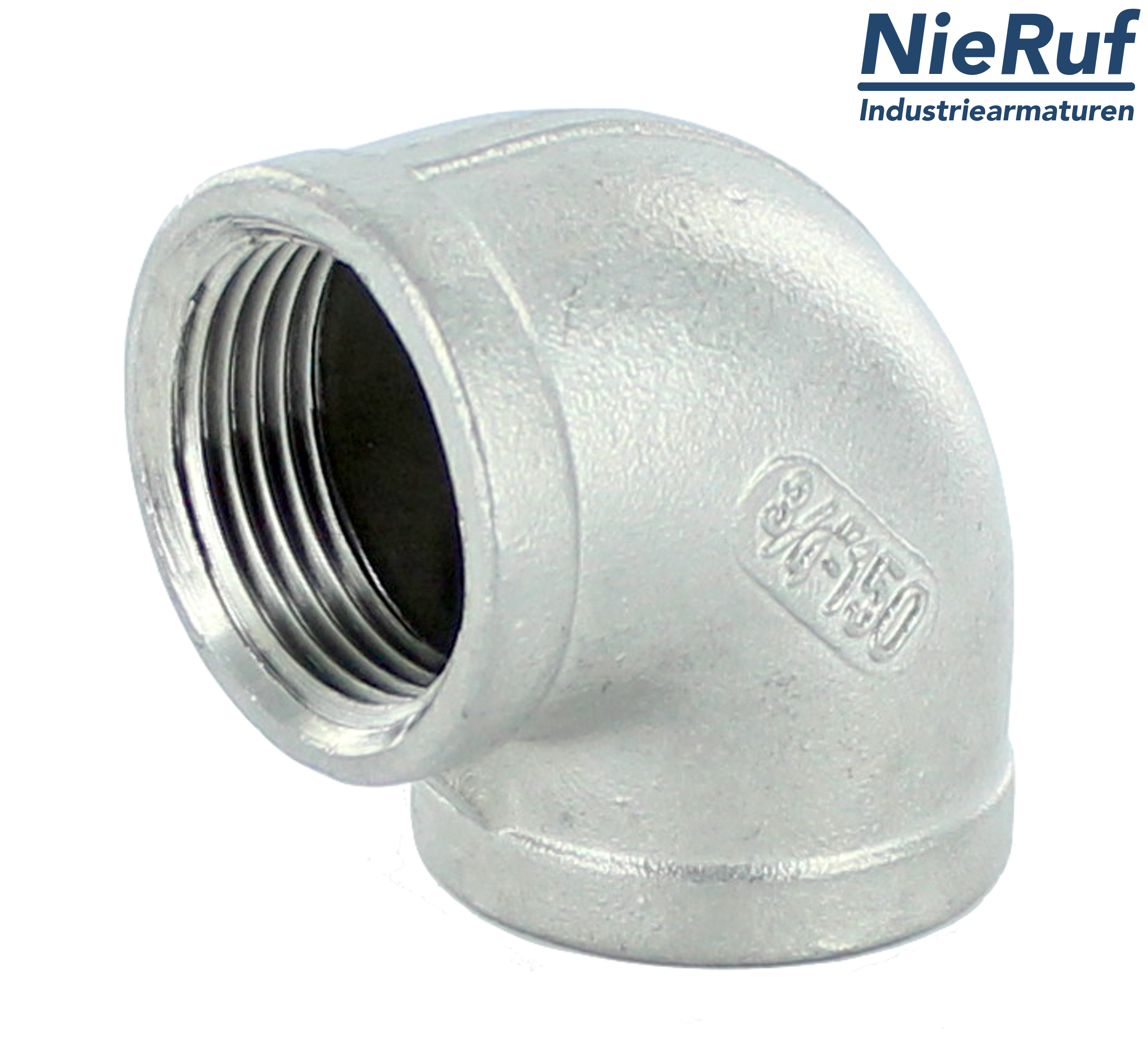 raccord coudé 2" pouce acier inoxydable 316 angle de 90° femelle
