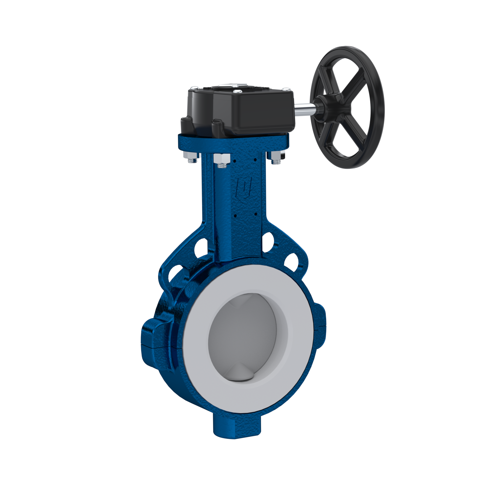 PFA-Absperrklappe PTFE AK09 DN50 ANSI150 Handradgetriebe Silikon Einlage