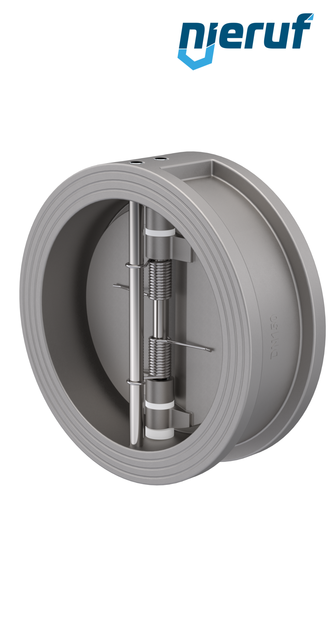 Doppelflügel-Rückschlagklappe DN150 DR03 Edelstahl 1.4408 FKM (Viton)