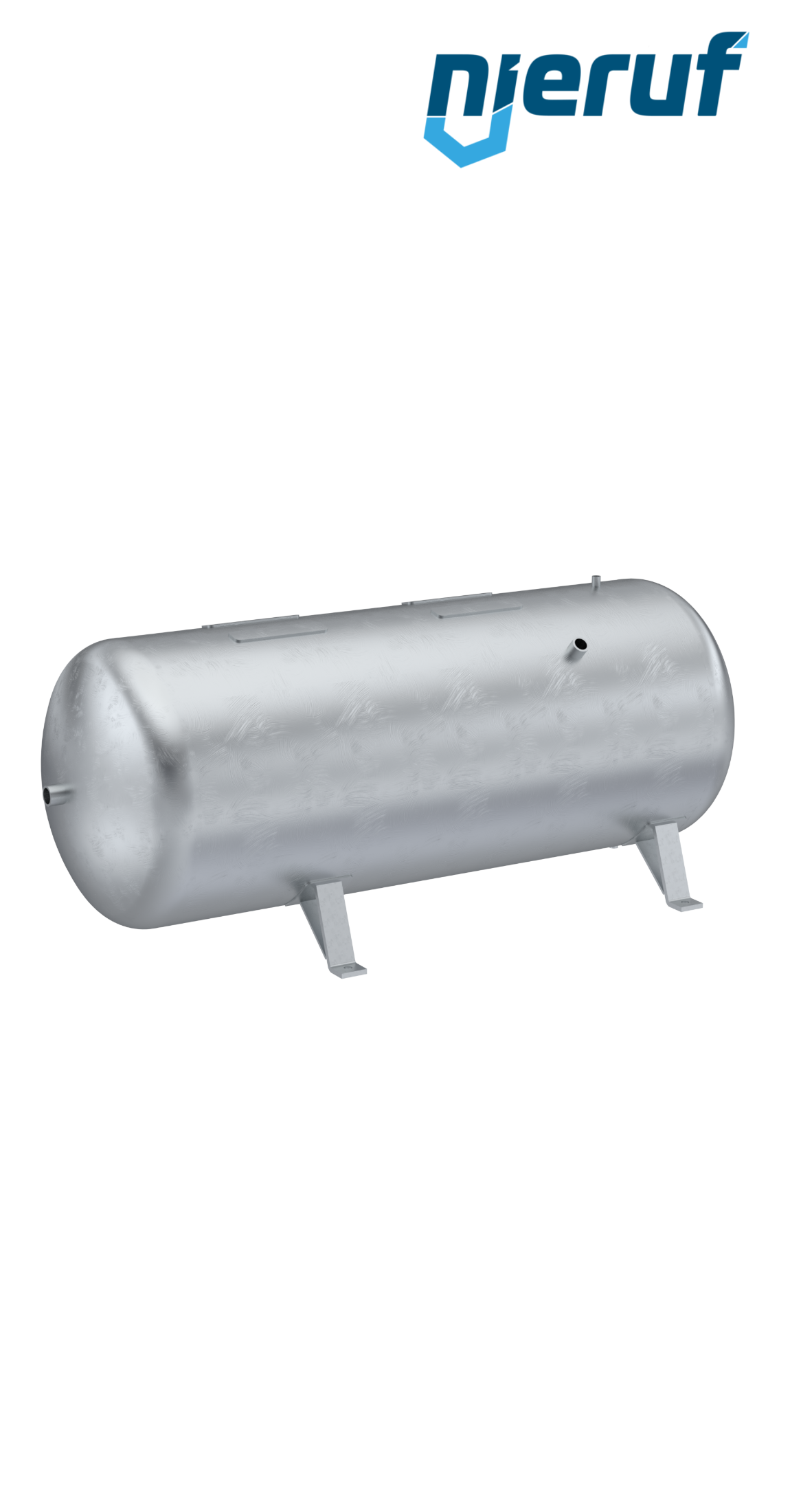 Réservoir sous vide allongé BE03 1000 litres, -1-3 bar, acier apprêté