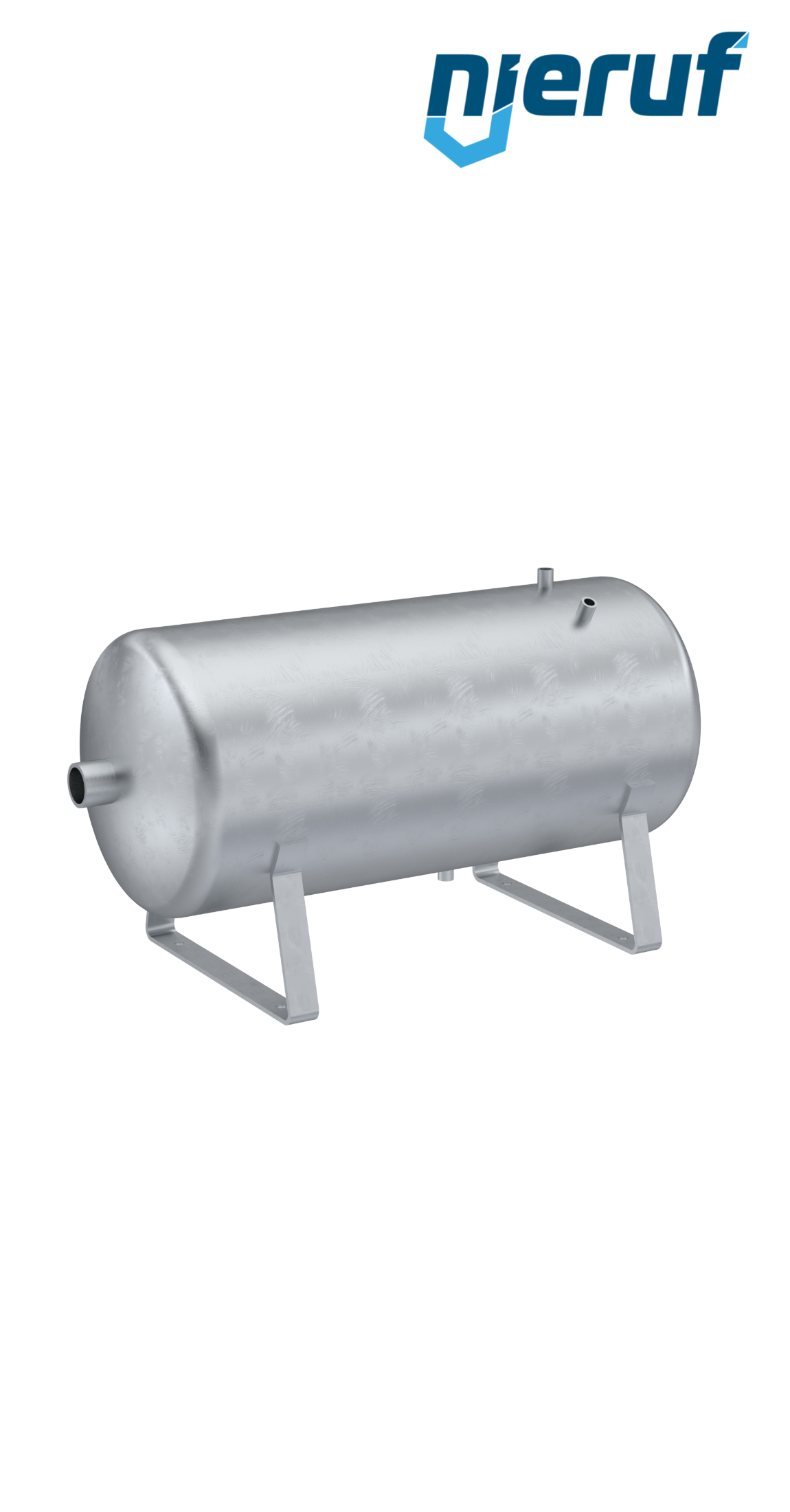Vakuumbehälter liegend BE03 350 Liter, -1-3 bar, Stahl grundiert