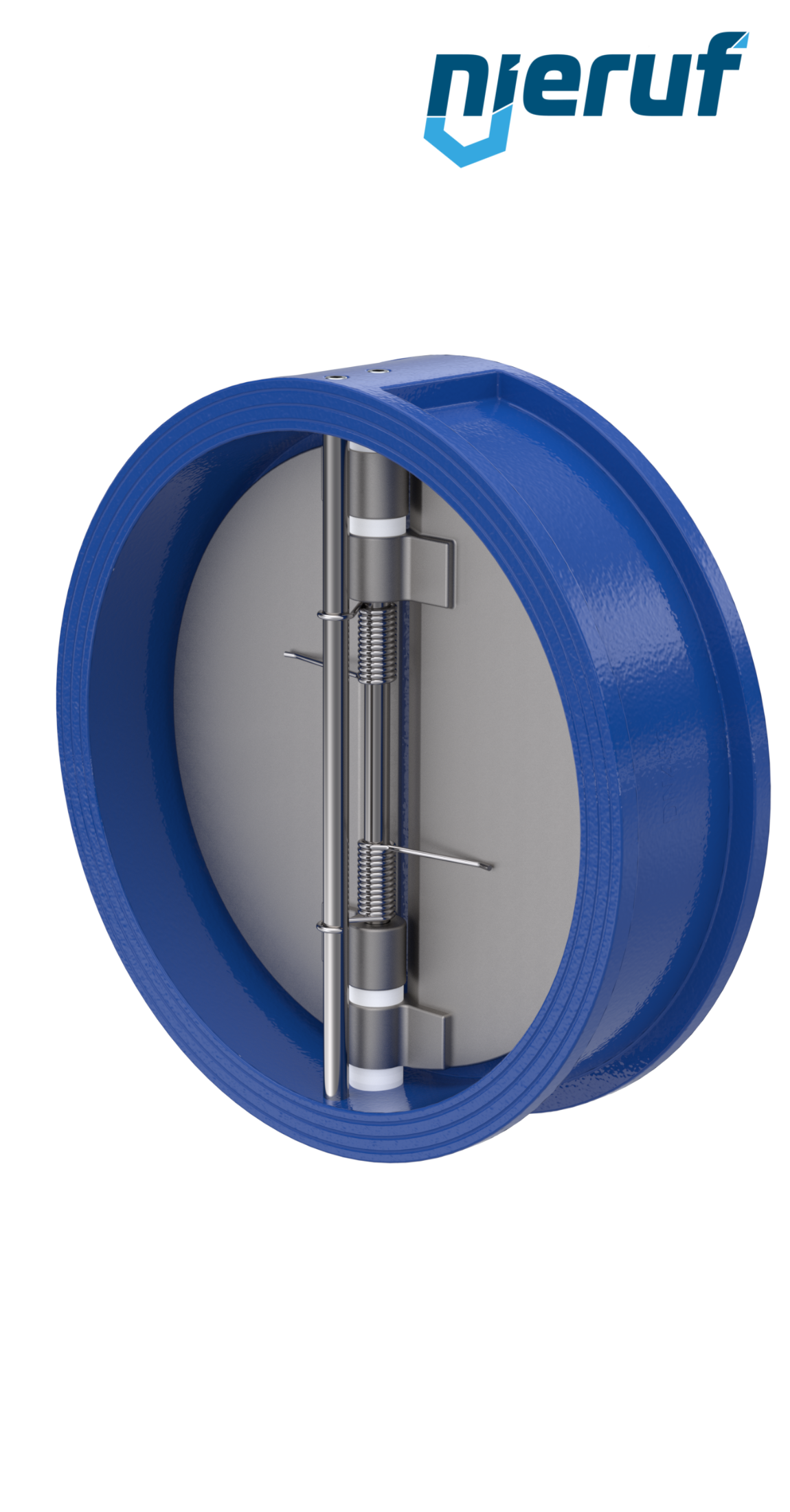 clapet anti-retour à double battant DN450 ANSI150 DR02 ANSI 150 GGG40 avec revêtement époxy bleu de 180µm  NBR
