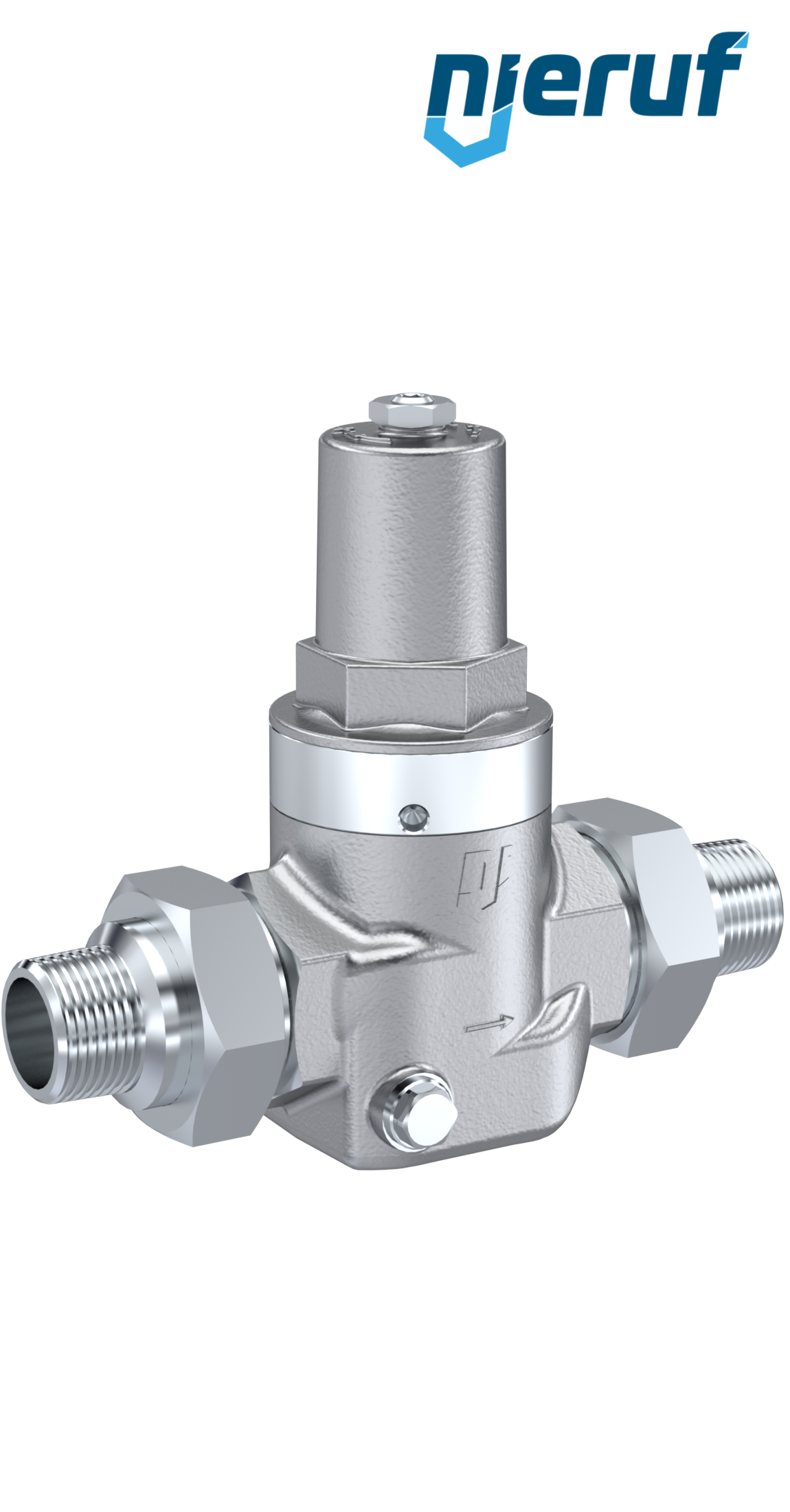Kolben-Druckminderer Außengewinde 1/2" Zoll DM10 Edelstahl FKM 2,0 - 20,0 bar