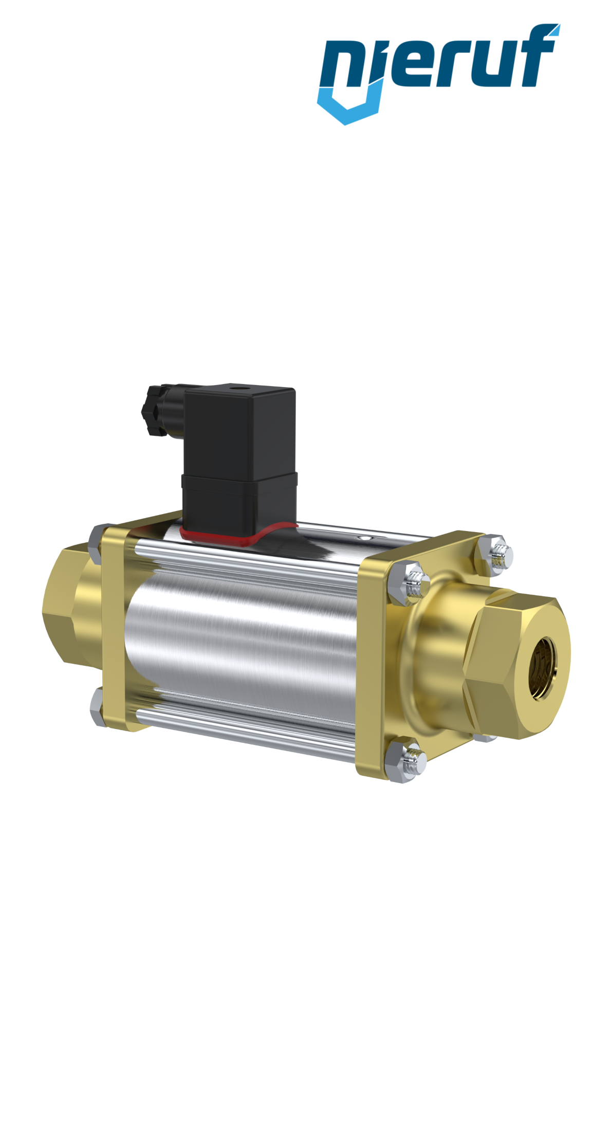 vanne coaxiale 1" pouce femelle - DN25 laiton 24V DC NC - pour application avec de l'eau